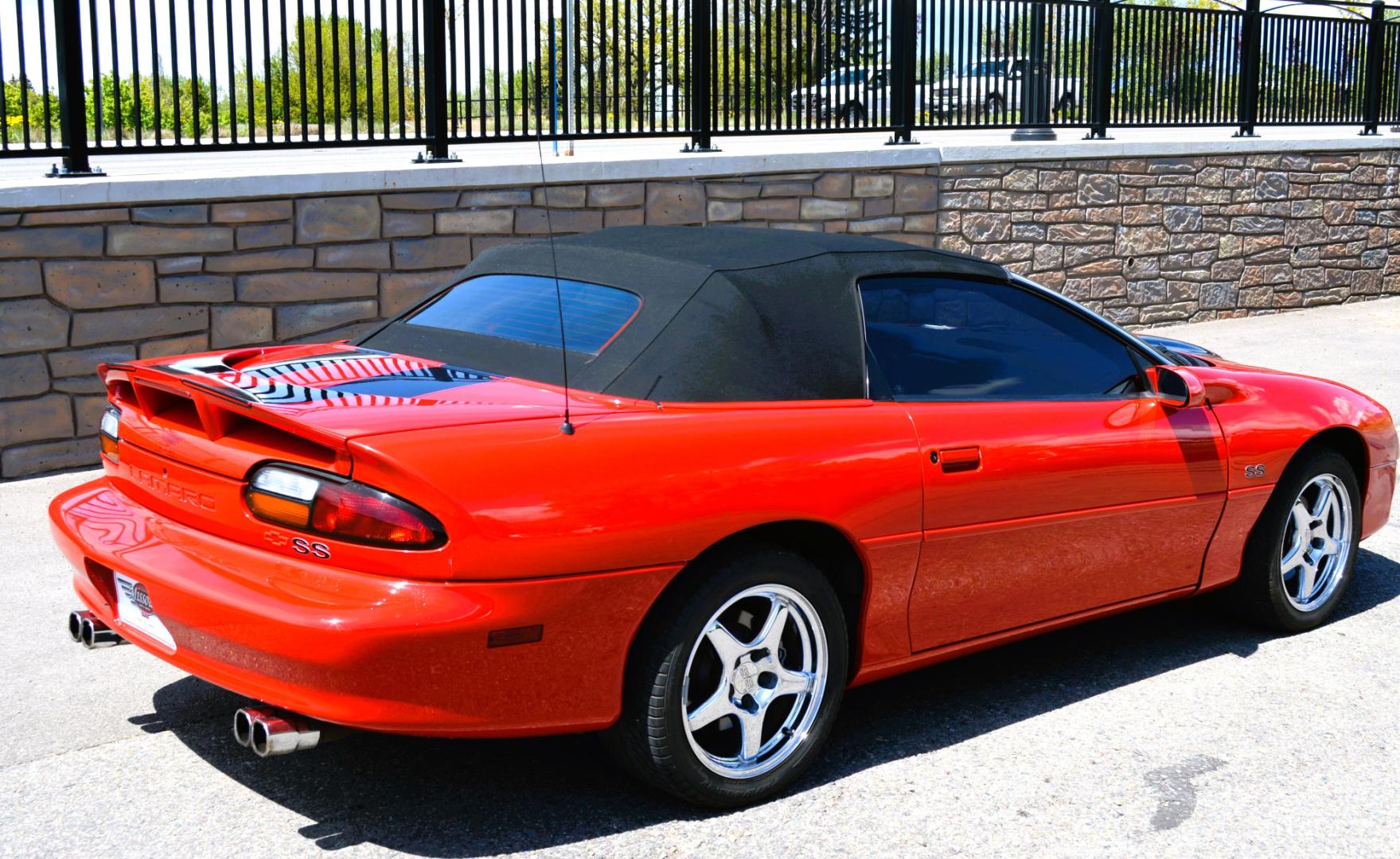 1999 Red /Black Leather Chevrolet Camaro (2G1FP32G6X2) with an 5.7L V8 MPI "LS1" engine, 6 Speed Manual transmission, located at 450 N Russell, Missoula, MT, 59801, (406) 543-6600, 46.874496, -114.017433 - Truly a beautiful car we sold this beauty about 10 years ago and was driven a few hundred miles in that time and was stored indoors Runs,drives and looks as it should all original no modifications True SS convertible with SLP upgrades (we're not certain what those are exactly as there isn't - Photo#1