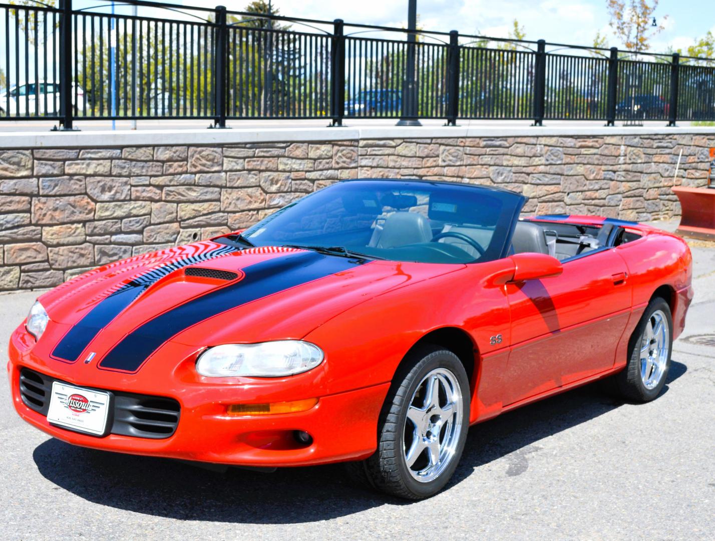 1999 Red /Black Leather Chevrolet Camaro (2G1FP32G6X2) with an 5.7L V8 MPI "LS1" engine, 6 Speed Manual transmission, located at 450 N Russell, Missoula, MT, 59801, (406) 543-6600, 46.874496, -114.017433 - Truly a beautiful car we sold this beauty about 10 years ago and was driven a few hundred miles in that time and was stored indoors Runs,drives and looks as it should all original no modifications True SS convertible with SLP upgrades (we're not certain what those are exactly as there isn't - Photo#3