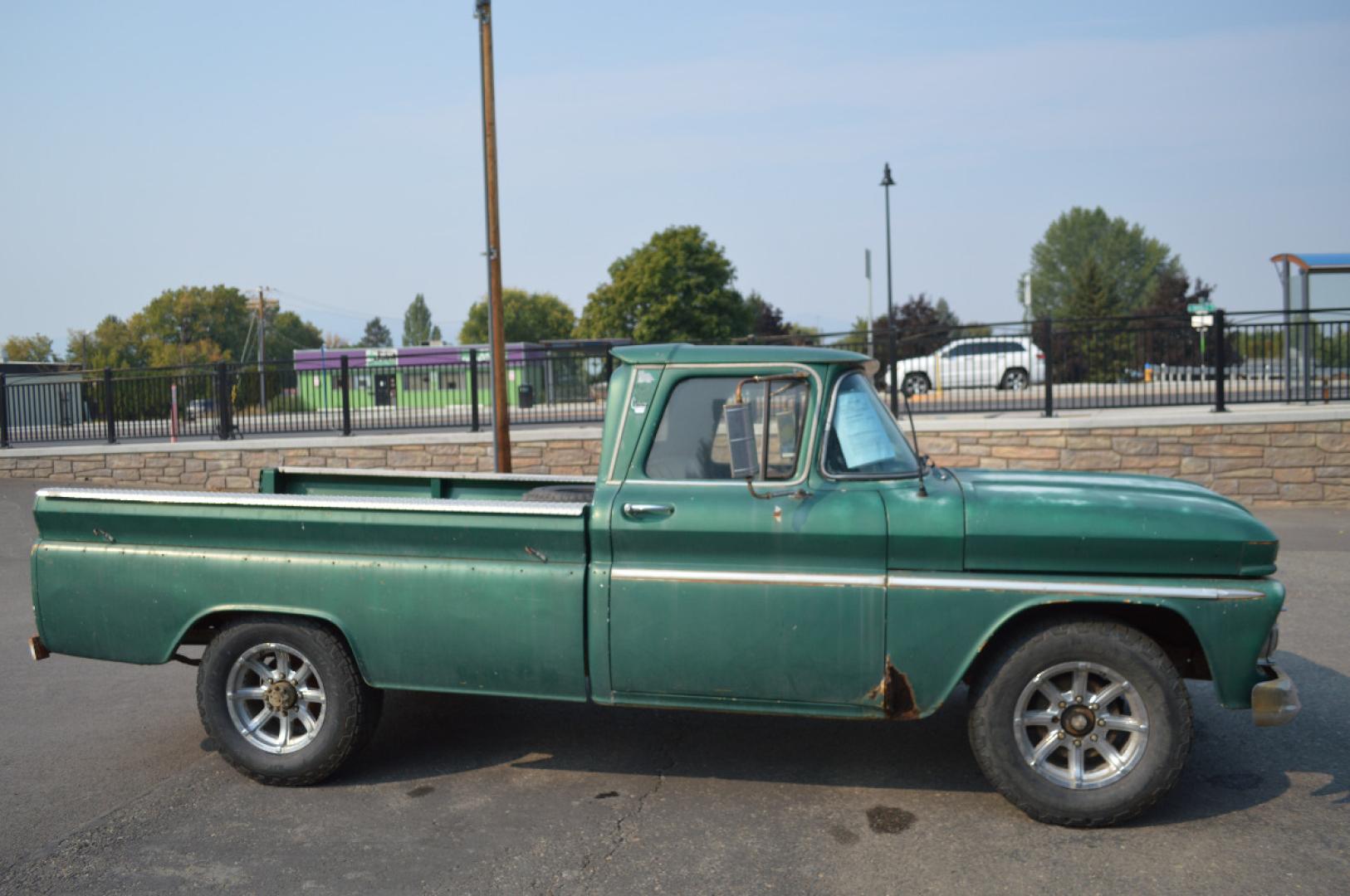 1963 Green GMC 2500 Custom (1502PG6468B) with an 305 V6 engine, Automatic transmission, located at 450 N Russell, Missoula, MT, 59801, (406) 543-6600, 46.874496, -114.017433 - Really Cool Old Pickup. V6 Engine. Automatic Transmission. Runs! Great Project Truck or drive it the way it is for a bit of nostalgia. This vehicle is more then 20 years old and is not eligible for lending through our finance companies. - Photo#4