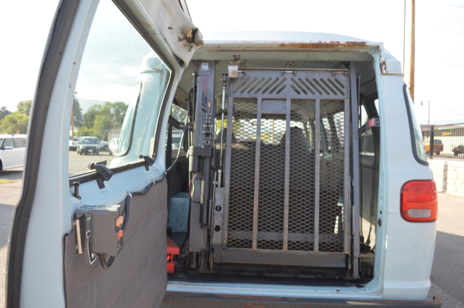 1997 Blue Dodge Ram Wagon B3500 (2B5WB35Z8VK) with an 5.9L V8 OHV 16V engine, 4-Speed Automatic Overdrive transmission, located at 450 N Russell, Missoula, MT, 59801, (406) 543-6600, 46.874496, -114.017433 - Only 86K Miles. Has a Hydraulic Wheel Chair Lift in the back. Seats 9 Total. Front and Rear Air Conditioning and Heat. Automatic Transmission. This vehicle is more then 20 years old and is not eligible for lending through our finance companies. - Photo#6