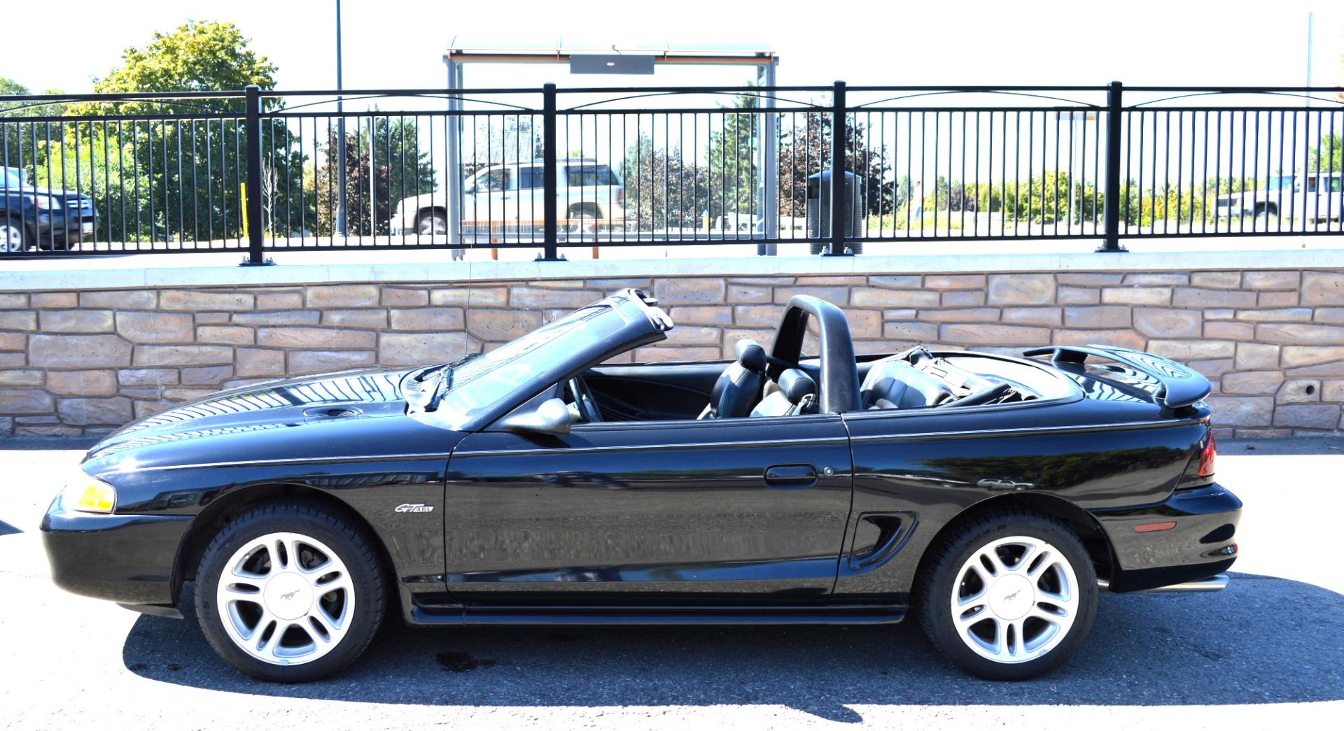 1998 Black Ford Mustang GT Convertible (1FAFP45X0WF) with an 4.6L V8 SOHC 16V engine, Automatic transmission, located at 450 N Russell, Missoula, MT, 59801, (406) 543-6600, 46.874496, -114.017433 - Photo#0