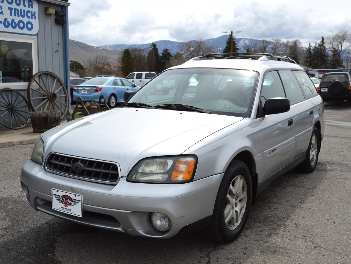 2004 Silver Subaru Outback Wagon w/All-weather Package (4S3BH675X47) with an 2.5L H4 SOHC 16V engine, Automatic transmission, located at 450 N Russell, Missoula, MT, 59801, (406) 543-6600, 46.874496, -114.017433 - $3349 just spent on New Timing Belt, Water Pump, Head Gasket.etc.!! Heated Seats. Automatic Transmission. Air. Cruise. Tilt. Power Windows. - Photo#1