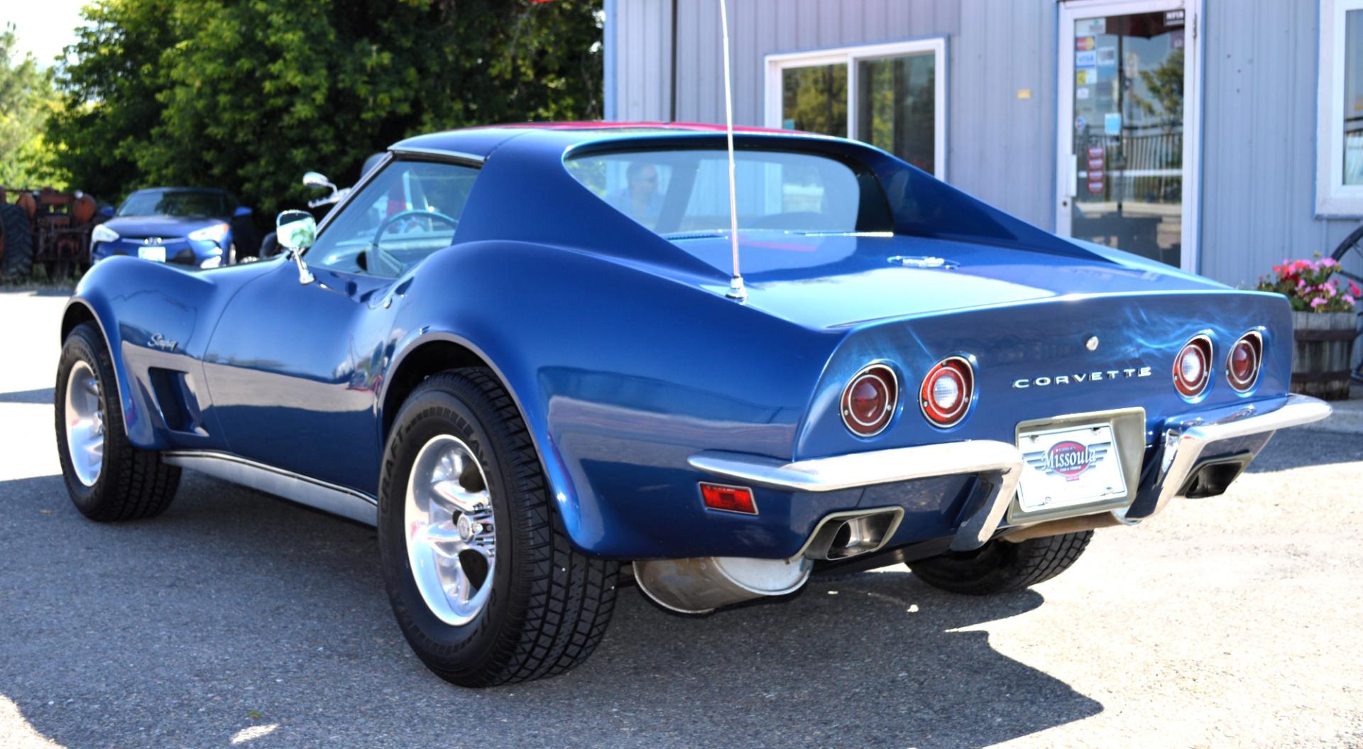 1973 Blue /Black Chevrolet Corvette Stingray (1Z37J3S4290) with an 350 engine, 4-Speed Manual transmission, located at 450 N Russell, Missoula, MT, 59801, (406) 543-6600, 46.874496, -114.017433 - Classy Looking Vette. Beautiful Blue. 4 Speed Manual Transmission. 350 Engine This vehicle is more then 20 years old and is not eligible for lending through our finance companies. - Photo#7