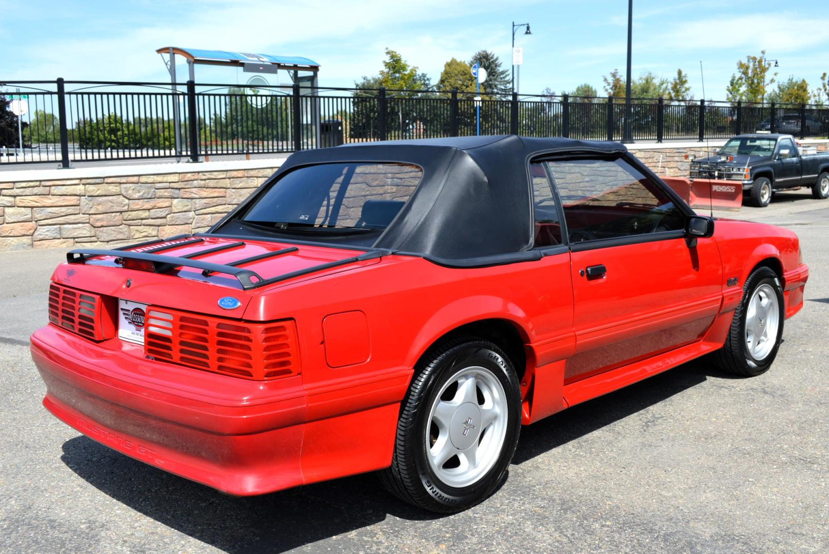 1991 Red /Black Ford Mustang GT convertible (1FACP45E3MF) with an 5.0L V8 OHV 16V engine, Automatic transmission, located at 450 N Russell, Missoula, MT, 59801, (406) 543-6600, 46.874496, -114.017433 - Nice little Convertible. Under 75K Original Miles. Power Windows. Air Conditioning. Lumbar Support. Cruise Control. AM/FM Cassette. Rear window needs resealed to the convertible top. This vehicle is more then 20 years old and is not eligible for lending through our finance companies. - Photo#8