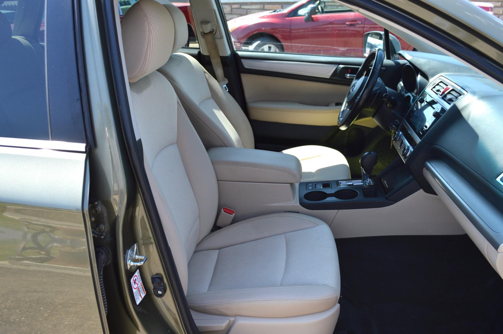 2015 Green /White Subaru Outback 2.5i Premium (4S4BSAFC5F3) with an 2.5L H4 DOHC 16V engine, 6-Speed Automatic transmission, located at 450 N Russell, Missoula, MT, 59801, (406) 543-6600, 46.874496, -114.017433 - Photo#11