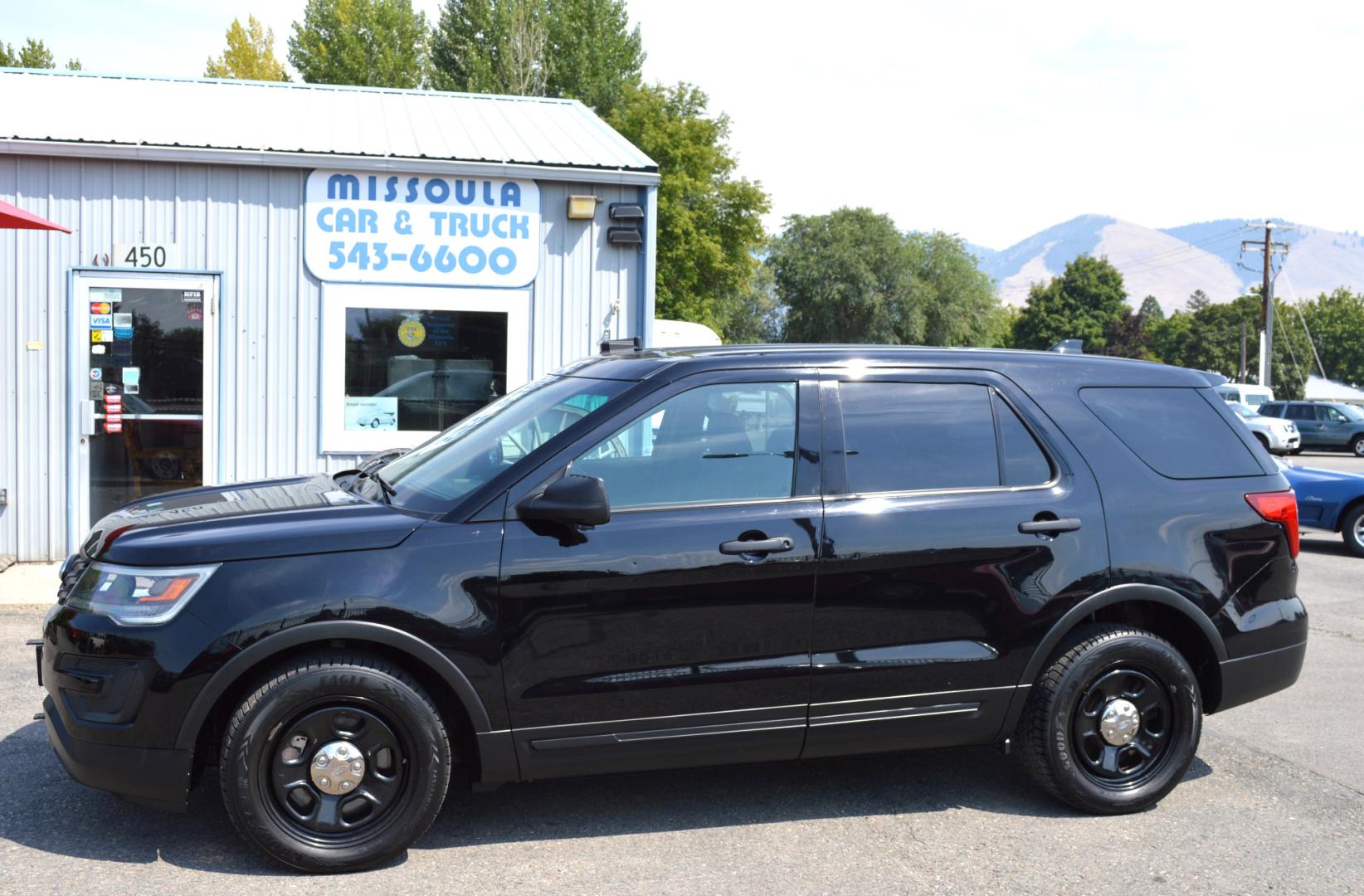 2016 Black Ford Explorer Police 4WD (1FM5K8AR7GG) with an 3.7L V6 DOHC 24V engine, 6-Speed Automatic transmission, located at 450 N Russell, Missoula, MT, 59801, (406) 543-6600, 46.874496, -114.017433 - AWD Former Law Enforcement SUV. Tons of Power. Automatic. Air. Cruise. Tilt. Power Windows. Power Drivers Seat. AM FM CD. Bluetooth - Photo#0