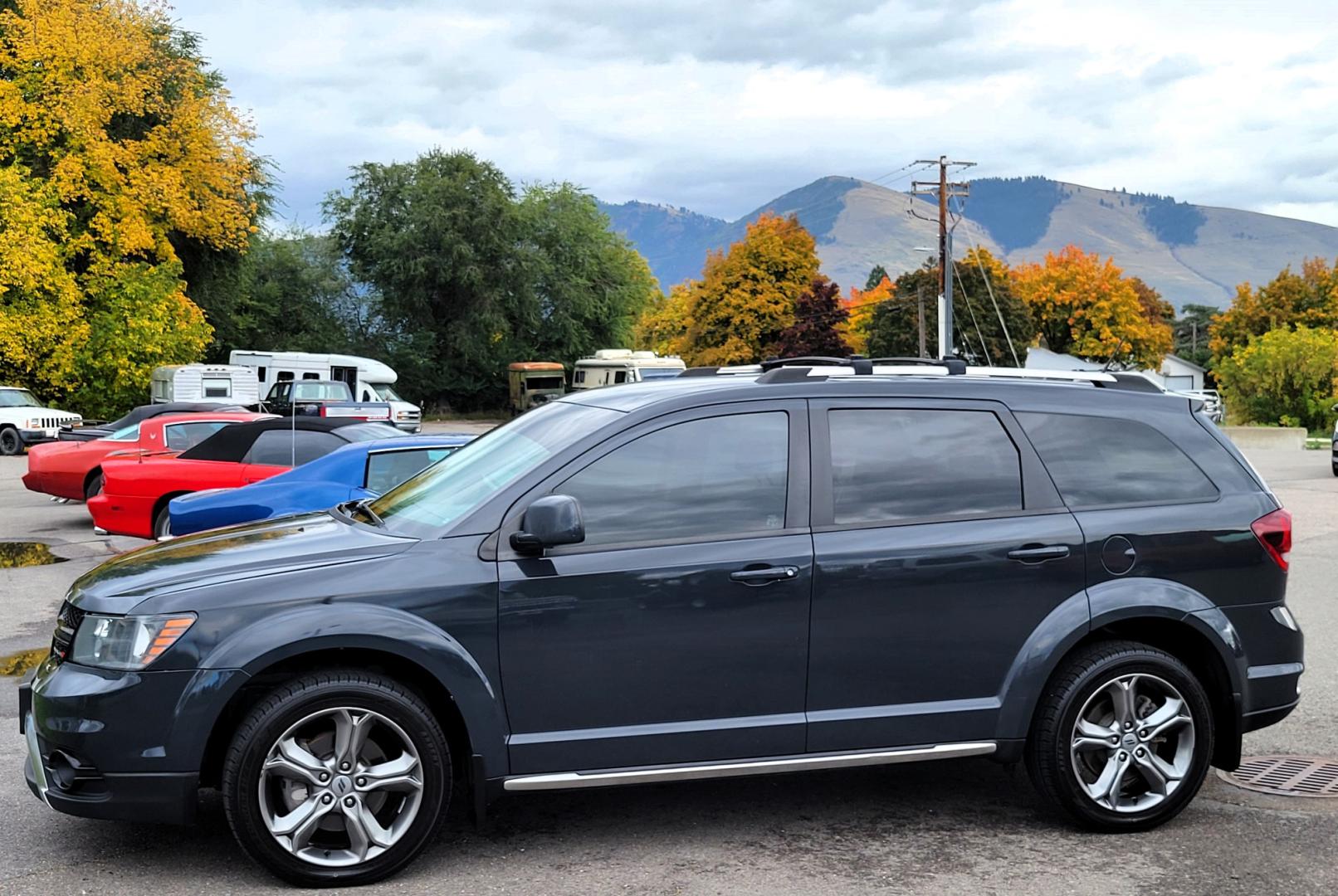 2018 Charcoal /Black Dodge Journey Crossroad AWD (3C4PDDGG7JT) with an 3.6L V6 DOHC 24V engine, 6A transmission, located at 450 N Russell, Missoula, MT, 59801, (406) 543-6600, 46.874496, -114.017433 - Nice AWD SUV. 3rd Row Seating. Front and Rear Climate Control. Heated Leather Seats. Heated Steering Wheel. Touch Screen. Bluetooth. AM FM CD. Backup Camera. Air. Cruise. Tilt. Steering Wheel Controls. Remote Start. - Photo#0