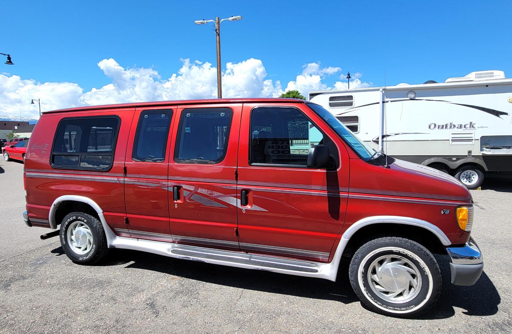 1997 Red /Tan Ford Econoline Mark III LE (1FDEE14L0VH) with an 5.4L V8 engine, Automatic transmission, located at 450 N Russell, Missoula, MT, 59801, (406) 543-6600, 46.874496, -114.017433 - Local Consignment. Very Clean. 5.4L V8 Engine. Automatic Transmission. Rear Wheel Drive. Air. Cruise. Tilt. AM FM Cassette with Cd Changer. Because of the age of this vehicle, financing is NOT available. - Photo#4