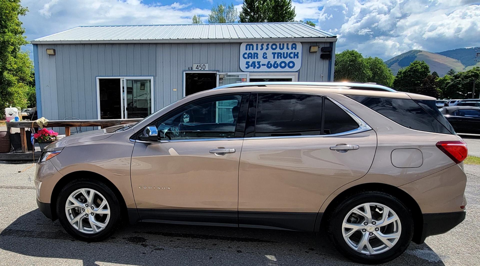 2018 Gold /Black Chevrolet Equinox Premium (3GNAXXEU8JL) with an 1.6L I4 engine, 6 Speed Auto transmission, located at 450 N Russell, Missoula, MT, 59801, (406) 543-6600, 46.874496, -114.017433 - Incredible hard to find AWD Diesel SUV. 1.6 I4 Engine. 6 Speed Automatic Transmission. Heated Leather Seats. Power Drivers Seat. Air Cruise Tilt. Power Windows and Locks. Bluetooth. backup Camera. Navigation. - Photo#0