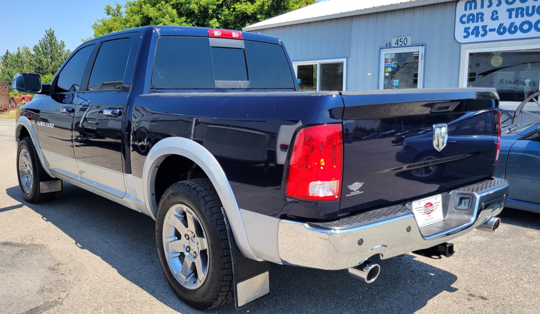 2012 Blue /Black Dodge Ram 1500 Laramie (1C6RD7NT8CS) with an 5.7 V8 Hem i engine, 6 Speed Auto transmission, located at 450 N Russell, Missoula, MT, 59801, (406) 543-6600, 46.874496, -114.017433 - Nice 4WD Hemi. 6 Speed Automatic Transmission. Power leather Seats. Heated and Cooled Front Seats. Heated Rear Seats. Heated Steering Wheel. Navigation. AM FM XM. Dual Climate Control Front. Power Windows and Locks. 26 Gallon Tank. 2 Key Fobs with Remote Start. - Photo#1