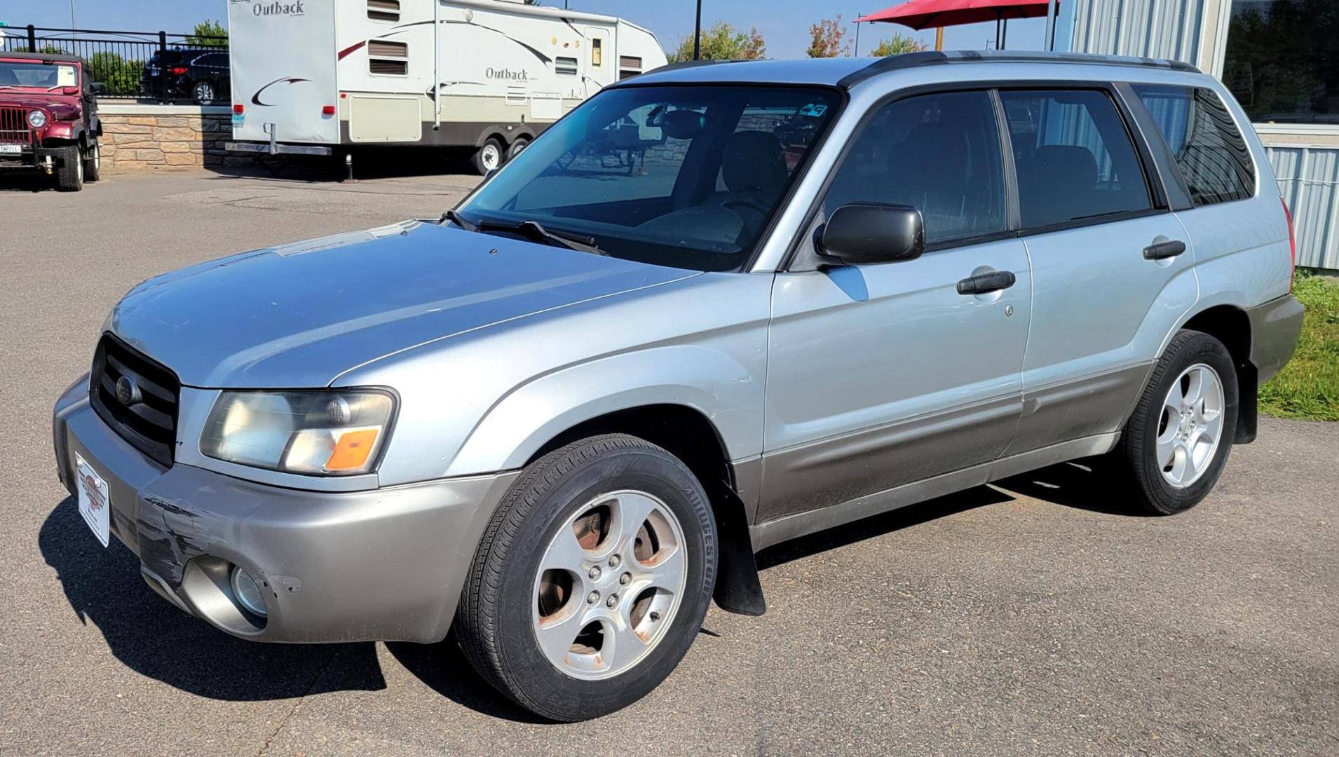 2003 Silver /Gray Subaru Forester 2.5 XS (JF1SG65633H) with an 2.5L H4 SOHC 16V engine, 4-Speed Automatic Overdrive transmission, located at 450 N Russell, Missoula, MT, 59801, (406) 543-6600, 46.874496, -114.017433 - Photo#1