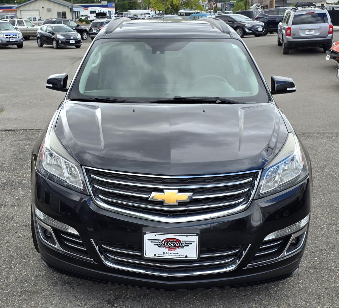 2014 Black /Black Chevrolet Traverse LTZ AWD (1GNKVJKD8EJ) with an 3.6L V6 DOHC 24V engine, 6-Speed Automatic transmission, located at 450 N Russell, Missoula, MT, 59801, (406) 543-6600, 46.874496, -114.017433 - Beautiful Loaded AWD Chevy. 3.6L V6 Engine. Automatic Transmission. Two Sun Roofs. Rear Entertainment. Heated and Cooled Front Seats. Middle Seats are Buckets with Arm Rests. 3rd Row Seating. Bluetooth Audio and Phone Connectivity. Excellent Tires. Front and Rear Climate Control. Bose Sound System. - Photo#2