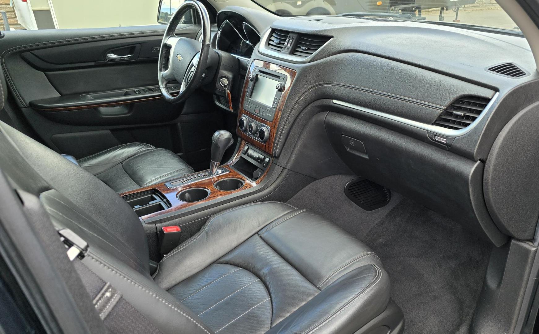 2014 Black /Black Chevrolet Traverse LTZ AWD (1GNKVJKD8EJ) with an 3.6L V6 DOHC 24V engine, 6-Speed Automatic transmission, located at 450 N Russell, Missoula, MT, 59801, (406) 543-6600, 46.874496, -114.017433 - Beautiful Loaded AWD Chevy. 3.6L V6 Engine. Automatic Transmission. Two Sun Roofs. Rear Entertainment. Heated and Cooled Front Seats. Middle Seats are Buckets with Arm Rests. 3rd Row Seating. Bluetooth Audio and Phone Connectivity. Excellent Tires. Front and Rear Climate Control. Bose Sound System. - Photo#15