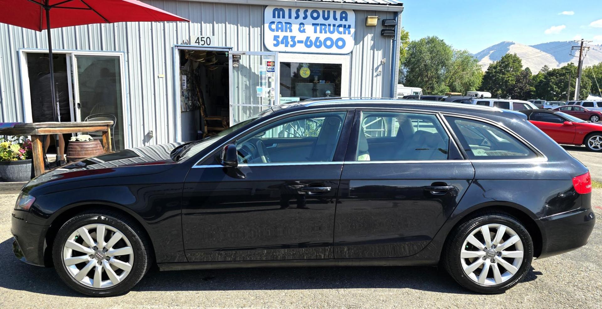 2009 Black /Black Audi A4 Avant 2.0 T quattro Premium Package (WAUGF78K59A) with an 2.0L L4 DOHC 16V TURBO engine, 6-Speed Manual transmission, located at 450 N Russell, Missoula, MT, 59801, (406) 543-6600, 46.874496, -114.017433 - Beautiful Audi Wago . 2.0L I4. Automatic Transmission. AWD. Power Sunroof. Air. Cruise. Tilt. Leather Heated Seats. Power Windows and Locks. AM FM Sat Cd Player, - Photo#0