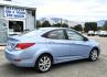 2012 Blue /Tan Hyundai Accent GLS 4-Door (KMHCU4AEXCU) with an 1.6L L4 DOHC 16V engine, Automatic transmission, located at 450 N Russell, Missoula, MT, 59801, (406) 543-6600, 46.874496, -114.017433 - Photo#1