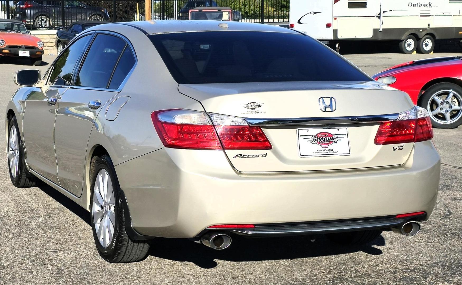 2013 Gold /Tan Honda Accord EX-L V6 Sedan AT (1HGCR3F81DA) with an 3.5L V6 SOHC 24V engine, 6-Speed Automatic transmission, located at 450 N Russell, Missoula, MT, 59801, (406) 543-6600, 46.874496, -114.017433 - Photo#6