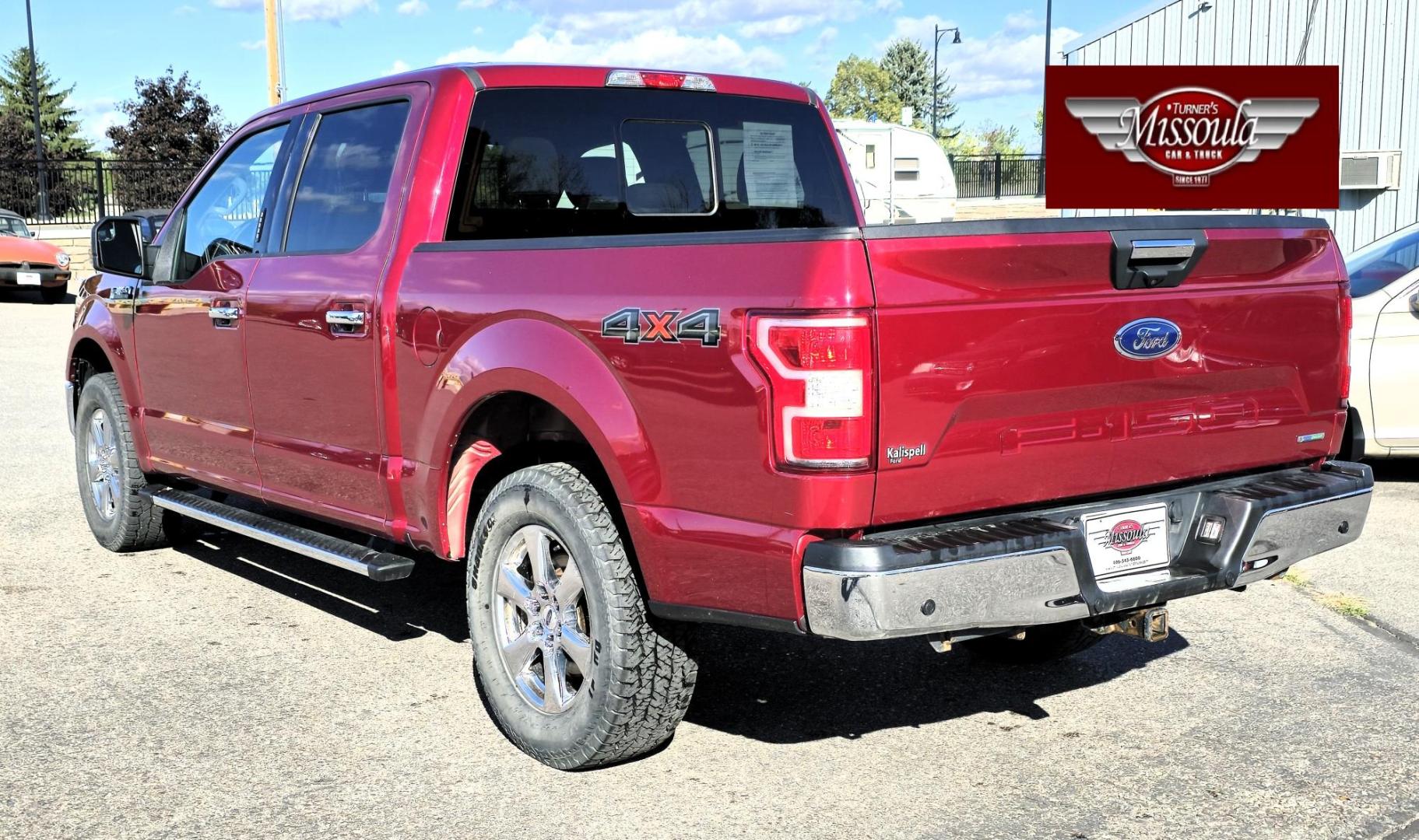 2018 Red /Black Ford F-150 XLT SuperCrew 6.5-ft. Bed 4WD (1FTEW1EP4JF) with an 2.7L V6 DOHC 24V engine, 6A transmission, located at 450 N Russell, Missoula, MT, 59801, (406) 543-6600, 46.874496, -114.017433 - Gorgeous Ford 1/2 Ton Pickup. 2.7L Turbo V6 Engine. Automatic Transmission. Power Heated Leather Seats. Bed Liner. Running Boards. Air Cruise. Tilt. Power Rear slide Window. Navigation. Bluetooth Audio and Phone. Backup Camera. Park Assist. - Photo#2