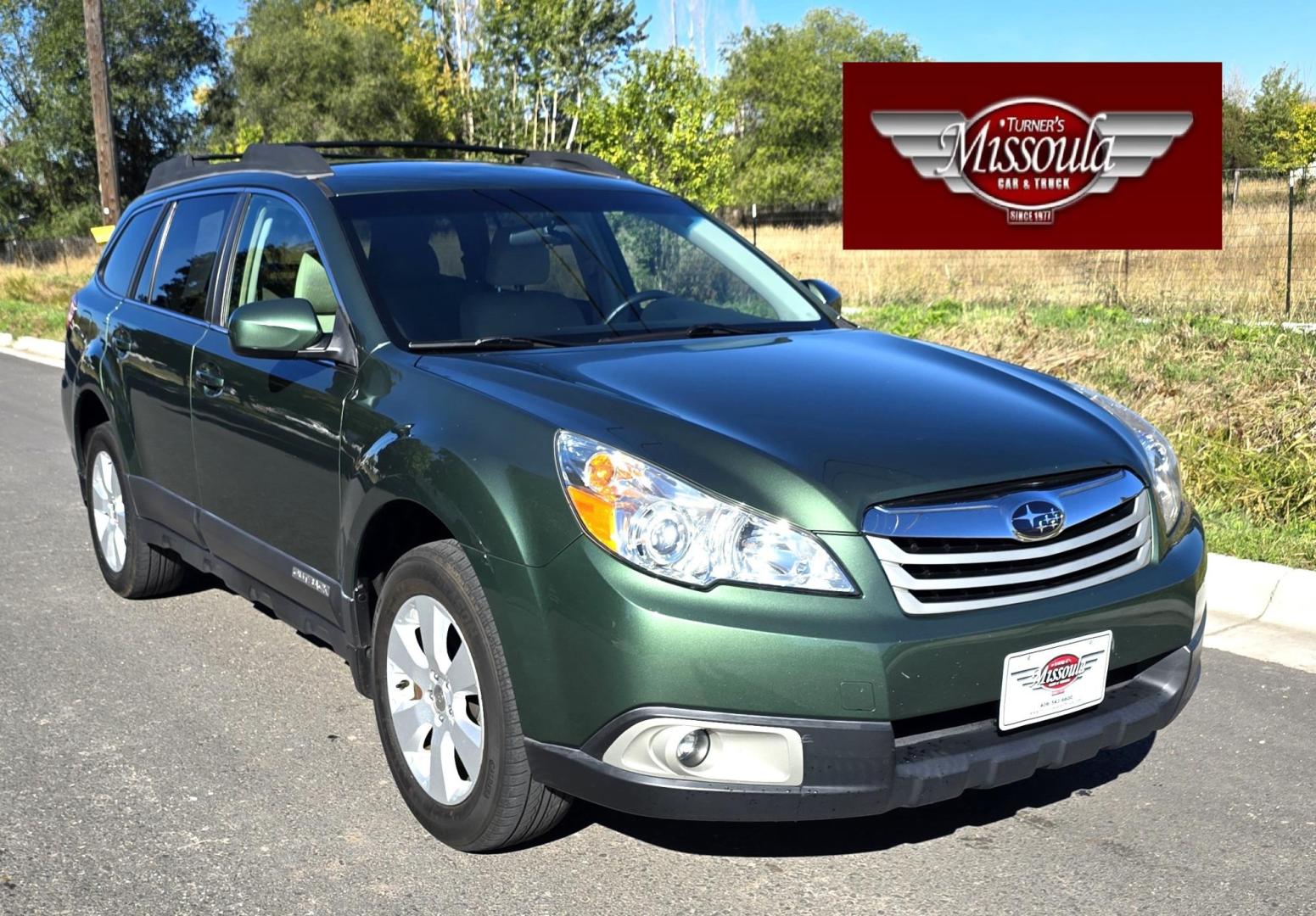 2011 Green /White Subaru Outback 2.5i Premium (4S4BRBFC2B3) with an 2.5L H4 DOHC 16V engine, Continuously Variable Transmisson transmission, located at 450 N Russell, Missoula, MT, 59801, (406) 543-6600, 46.874496, -114.017433 - Clean AWD Outback. Only 127K Miles. 2.5L H4 Engine. Automatic Transmission. Power Windows and Locks. heated Seats. Power Drivers Seat. Bluetooth Audio and Phone. Interior is impeccable. Runs and Drives Excellent. 2 Owner. Clean Carfax. - Photo#3