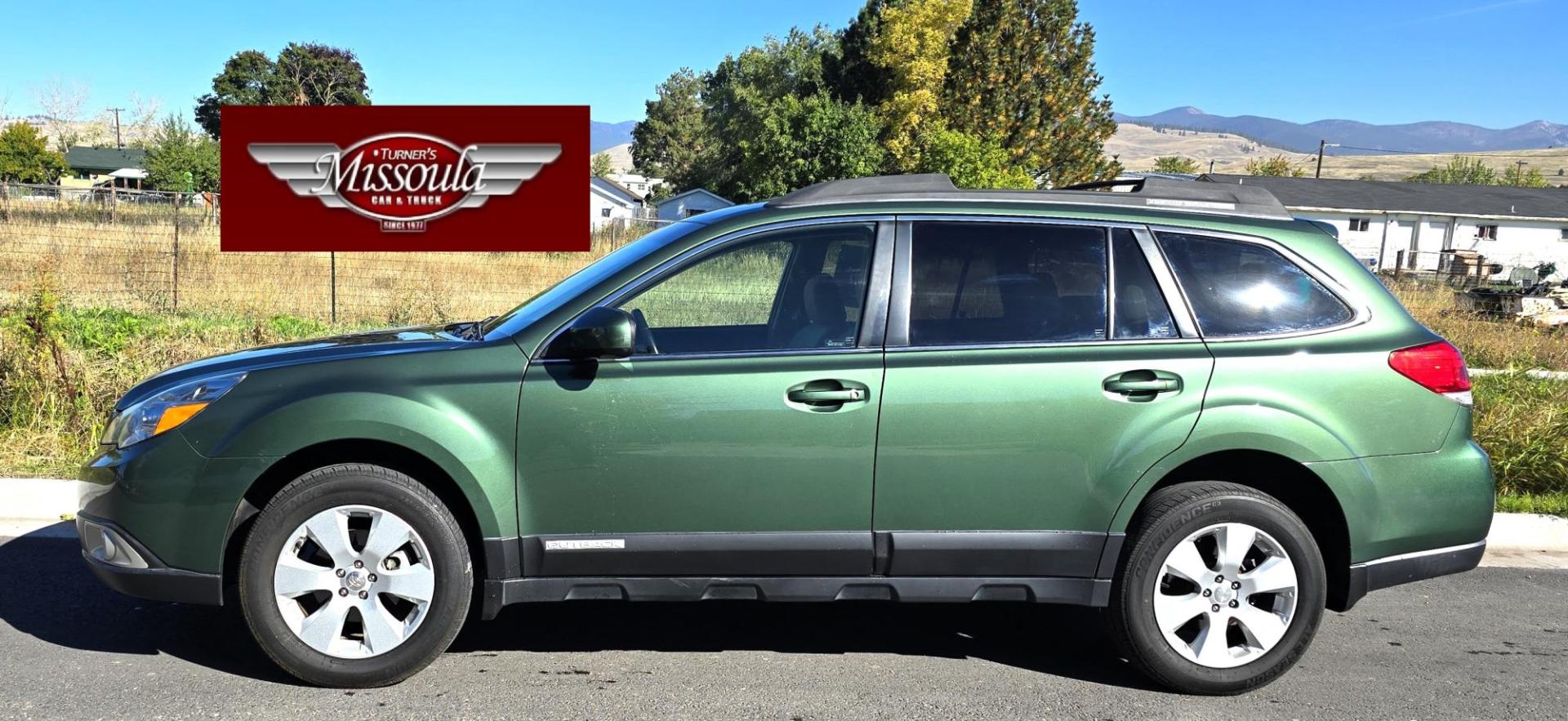 2011 Green /White Subaru Outback 2.5i Premium (4S4BRBFC2B3) with an 2.5L H4 DOHC 16V engine, Continuously Variable Transmisson transmission, located at 450 N Russell, Missoula, MT, 59801, (406) 543-6600, 46.874496, -114.017433 - Clean AWD Outback. Only 127K Miles. 2.5L H4 Engine. Automatic Transmission. Power Windows and Locks. heated Seats. Power Drivers Seat. Bluetooth Audio and Phone. Interior is impeccable. Runs and Drives Excellent. 2 Owner. Clean Carfax. - Photo#0