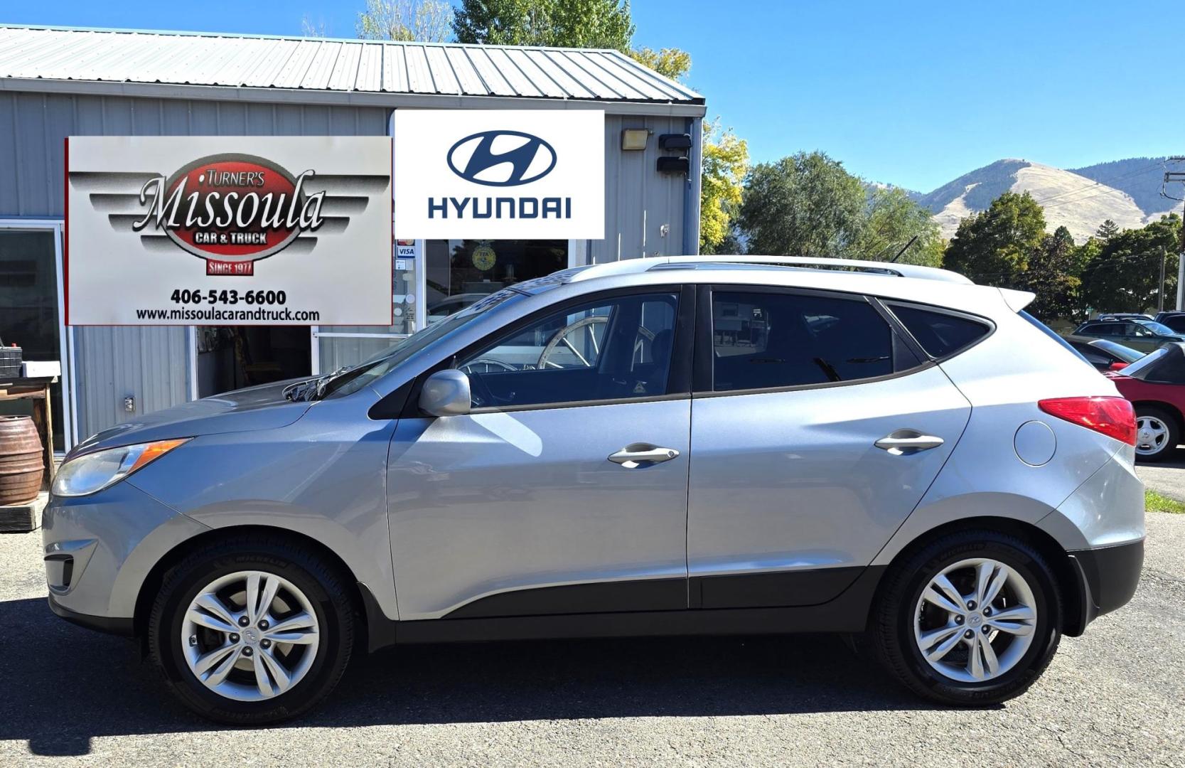 2010 Silver /Black Hyundai Tucson GLS AWD (KM8JUCAC5AU) with an 2.4L L4 DOHC 16V engine, 6-Speed Auto transmission, located at 450 N Russell, Missoula, MT, 59801, (406) 543-6600, 46.874496, -114.017433 - All Wheel Drive SUV. Runs Amazing. 2.4L I4 Engine. 6 Speed Automatic Transmission. Air. Cruise. Tilt. Nice Michelin Tires. Power Windows and Locks. AM FM XM CD. Bluetooth Audio and Phone. Clean Carfax. Excellent Fuel Economy for an AWD SUV. - Photo#0