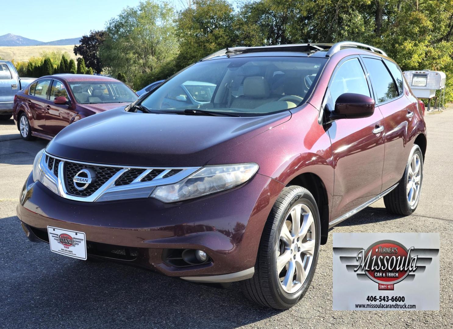 2014 Maroon /Tan Nissan Murano Premium LE AWD (JN8AZ1MWXEW) with an 3.5L V6 DOHC 24V engine, Continuously Variable Transmission transmission, located at 450 N Russell, Missoula, MT, 59801, (406) 543-6600, 46.874496, -114.017433 - Beautiful Maroon AWD Nissan. Only 84K Miles. 3.5L V6 Engine. Automatic Transmission. Power Sunroof. Power Heated Leather Seats. Heated Steering Wheel. Bluetooth Audio and Phone. Backup Camera. Navigation. - Photo#4