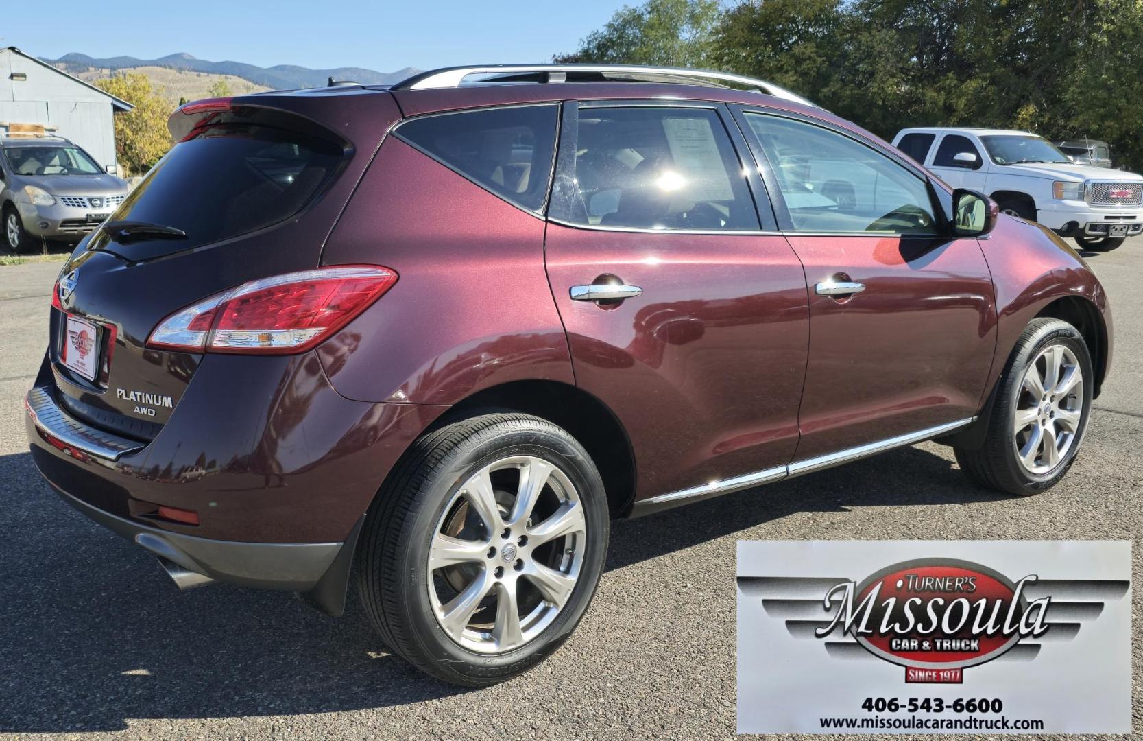 2014 Maroon /Tan Nissan Murano Premium LE AWD (JN8AZ1MWXEW) with an 3.5L V6 DOHC 24V engine, Continuously Variable Transmission transmission, located at 450 N Russell, Missoula, MT, 59801, (406) 543-6600, 46.874496, -114.017433 - Beautiful Maroon AWD Nissan. Only 84K Miles. 3.5L V6 Engine. Automatic Transmission. Power Sunroof. Power Heated Leather Seats. Heated Steering Wheel. Bluetooth Audio and Phone. Backup Camera. Navigation. - Photo#2