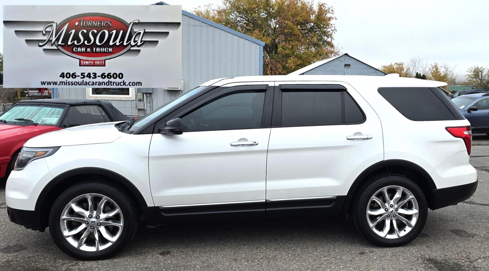 2014 White /Black Ford Explorer XLT 4WD (1FM5K8D80EG) with an 3.5L V6 DOHC 24V engine, 6-Speed Automatic transmission, located at 450 N Russell, Missoula, MT, 59801, (406) 543-6600, 46.874496, -114.017433 - Clean SUV 4WD. 3.5l v6. Automatic. 3rd Row Seating. Power Sunroof. Power Leather Seats. Heated Front Seats. Air. Cruise. Tilt. Power Windows and Locks. AM fM XM CD. - Photo#0