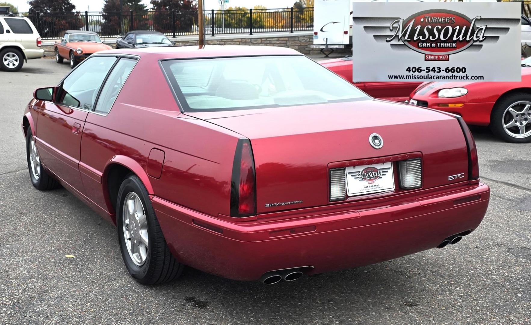 1999 Red /Black Cadillac Eldorado Touring Coupe (1G6ET129XXU) with an 4.6L V8 DOHC 32V engine, 4-Speed Automatic Overdrive transmission, located at 450 N Russell, Missoula, MT, 59801, (406) 543-6600, 46.874496, -114.017433 - Super Clean FWD Eldorado. Only 93K Miles. Excellent Condition. 4.6L V8 Engine. Automatic. Lather Heated Power Seats, Power Sunroof. Power Windows and Locks. AM FM CD. Air. Cruise. Tilt. Because of the age, this vehicle, financing is NOT available. - Photo#7