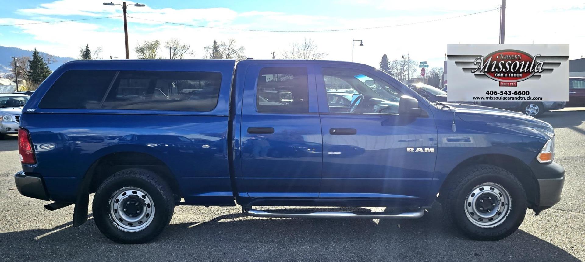 2010 Blue /Black Dodge Ram 1500 Laramie Quad Cab 4WD (1D7RV1GP2AS) with an 4.7L V8 SOHC 16V FFV engine, 5-Speed Automatic transmission, located at 450 N Russell, Missoula, MT, 59801, (406) 543-6600, 46.874496, -114.017433 - Photo#2