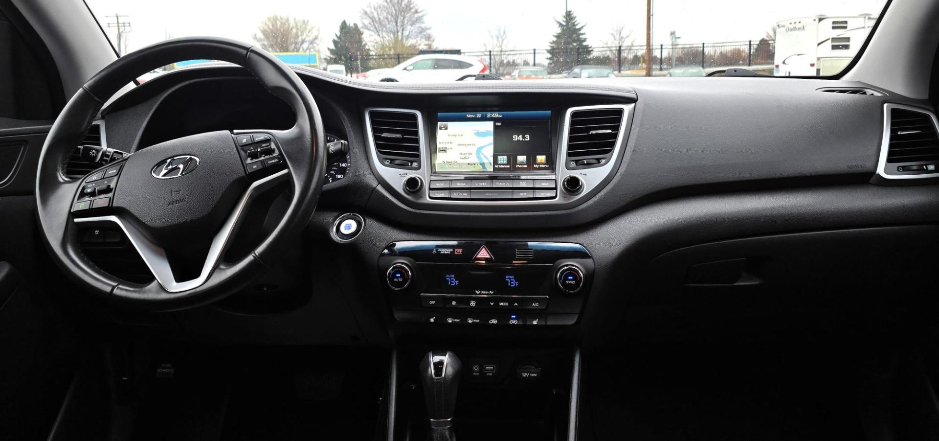 2017 Orange /Black Hyundai Tucson SE w/Preferred Package AWD (KM8J3CA44HU) with an 2.0L L4 DOHC 16V engine, 6A transmission, located at 450 N Russell, Missoula, MT, 59801, (406) 543-6600, 46.874496, -114.017433 - Beautiful Clean AWD SUV. 2.0L I4 Engine. 6 Speed Automatic Transmission. Heated Power Seats. Navigation. Infinity Sound System. AM FM SAT. Bluetooth Audio and Phone. Blindspot Detection. Backup Camera. - Photo#13