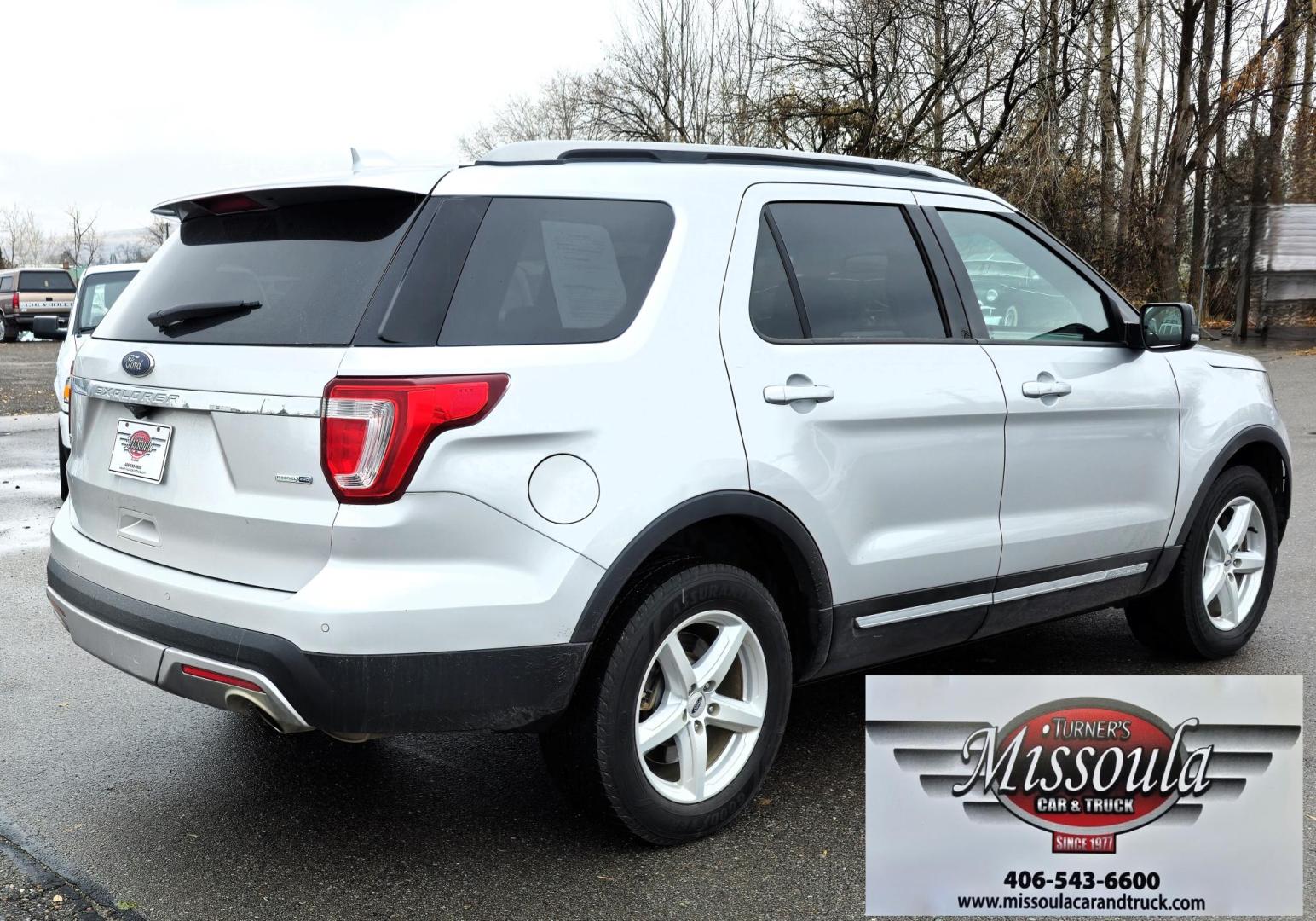 2016 Silver /Black Ford Explorer XLT 4WD (1FM5K8D85GG) with an 3.5L V6 DOHC 24V engine, 6-Speed Automatic transmission, located at 450 N Russell, Missoula, MT, 59801, (406) 543-6600, 46.874496, -114.017433 - One Owner 4WD SUV. 3.5L V6 Engine. 6 Speed Automatic. 3rd Row Seating. Leather Heated Front Seats. Heated Steering Wheel. AM FM SAT CD. Bluetooth Audio and Phone. Power Liftgate. Power Windows and Locks. Remote Start. Dual Climate Control. Remote Start. 2 Key Fobs. - Photo#1