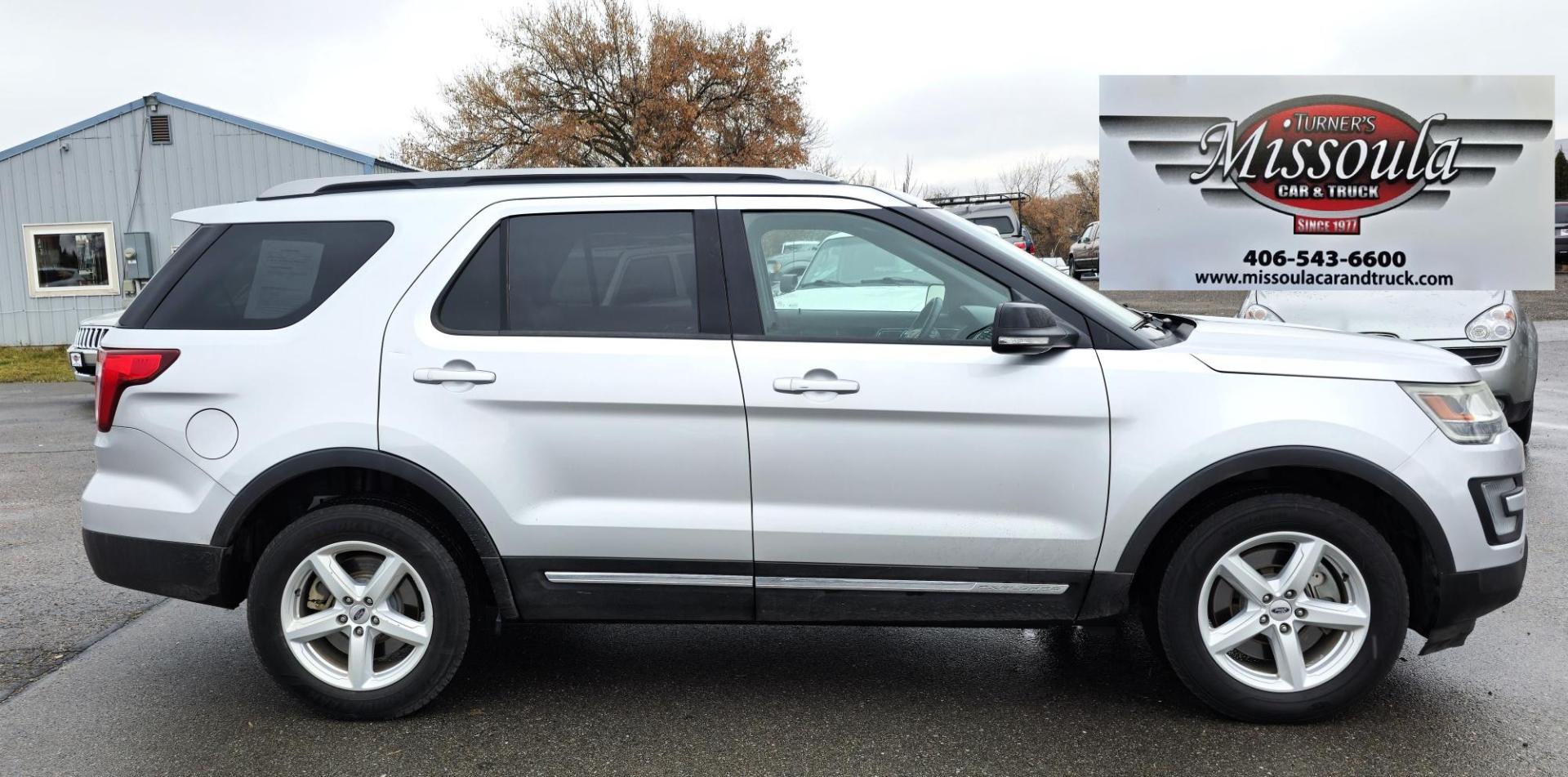 2016 Silver /Black Ford Explorer XLT 4WD (1FM5K8D85GG) with an 3.5L V6 DOHC 24V engine, 6-Speed Automatic transmission, located at 450 N Russell, Missoula, MT, 59801, (406) 543-6600, 46.874496, -114.017433 - One Owner 4WD SUV. 3.5L V6 Engine. 6 Speed Automatic. 3rd Row Seating. Leather Heated Front Seats. Heated Steering Wheel. AM FM SAT CD. Bluetooth Audio and Phone. Power Liftgate. Power Windows and Locks. Remote Start. Dual Climate Control. Remote Start. 2 Key Fobs. - Photo#2