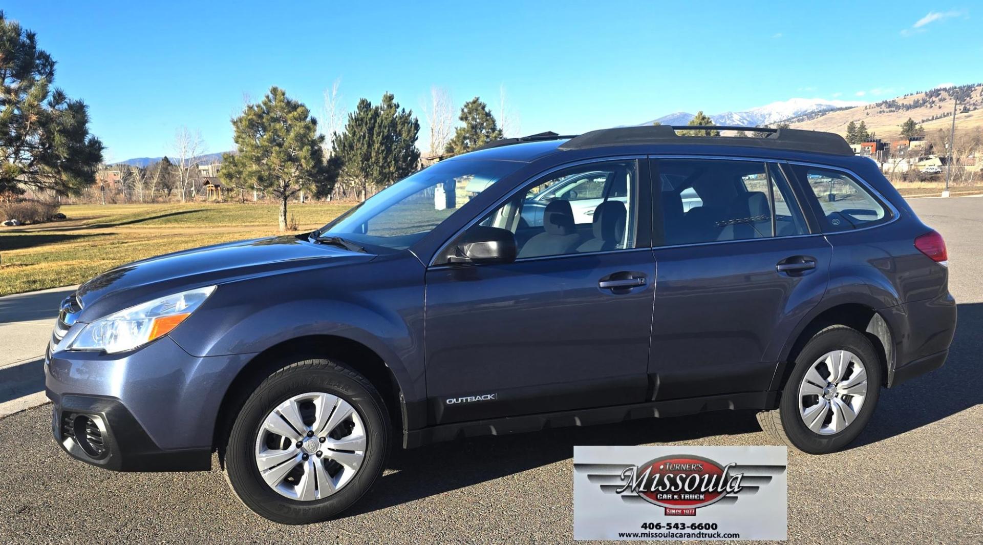 2013 Blue /Black Subaru Outback 2.5i (4S4BRBAC2D1) with an 2.5L H4 DOHC 16V engine, 6 Speed Manual transmission, located at 450 N Russell, Missoula, MT, 59801, (406) 543-6600, 46.874496, -114.017433 - One Owner Outback. Good Miles. 2.5L H4 Engine. Hard to Find 6 Speed Manual Transmission. Air Cruise Tilt. Bluetooth Audio and Phone. Power Windows and Locks. Drives and Shifts Great! - Photo#3