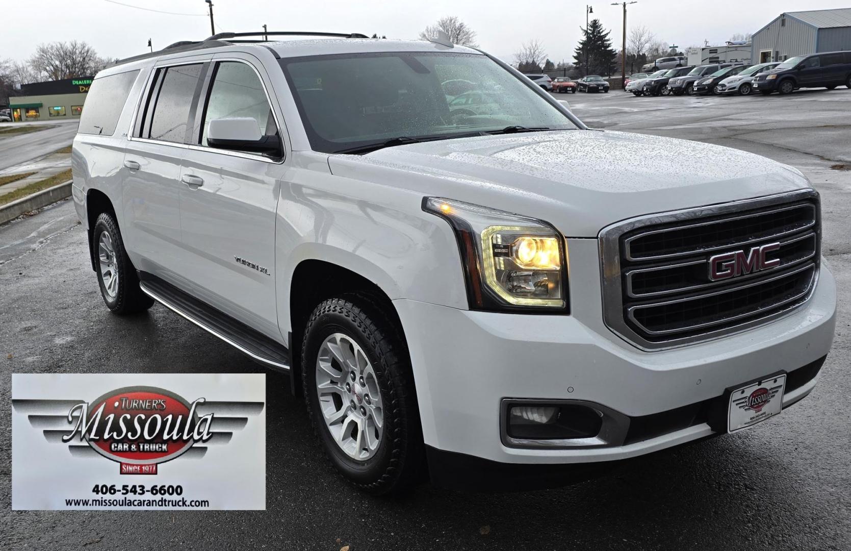 2015 White /Black GMC Yukon XL SLE 1/2 Ton 4WD (1GKS2GEC8FR) with an 5.3L V8 OHV 16V engine, 6-Speed Automatic transmission, located at 450 N Russell, Missoula, MT, 59801, (406) 543-6600, 46.874496, -114.017433 - Very Clean, Great Running Yukon XL 4WD. 5.3L V8. 3rd Row Seating. Power front Seat. Bluetooth Audio and Phone. AM FM XM. Touch Screen. Backup Camera. Front and Rear Climate Control. Running Boards. Towing. Remote Start. - Photo#4