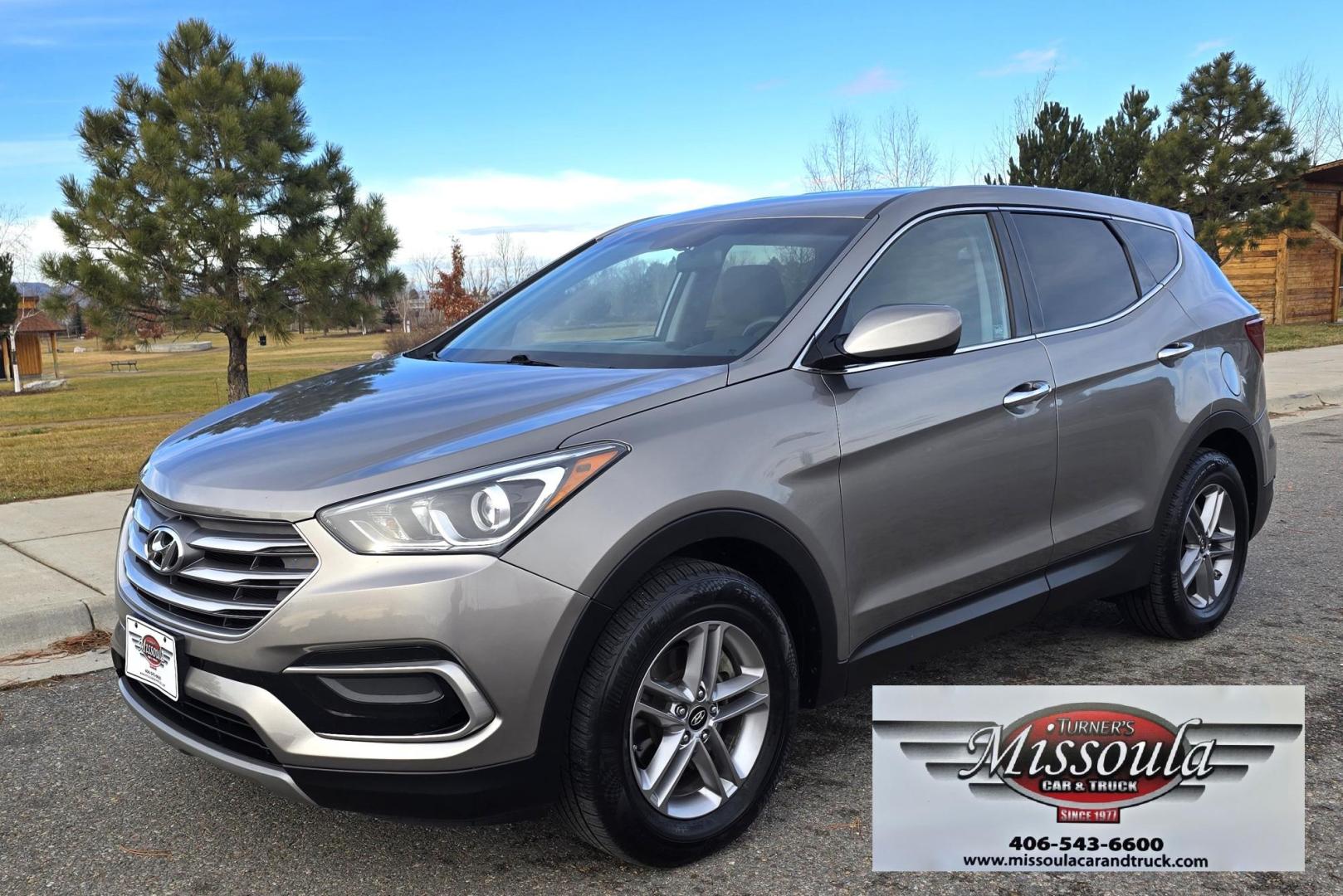 2017 Grey /Tan Hyundai Santa Fe Sport 2.4 AWD (5XYZTDLBXHG) with an 2.4L L4 DOHC 16V engine, 6A transmission, located at 450 N Russell, Missoula, MT, 59801, (406) 543-6600, 46.874496, -114.017433 - Photo#0