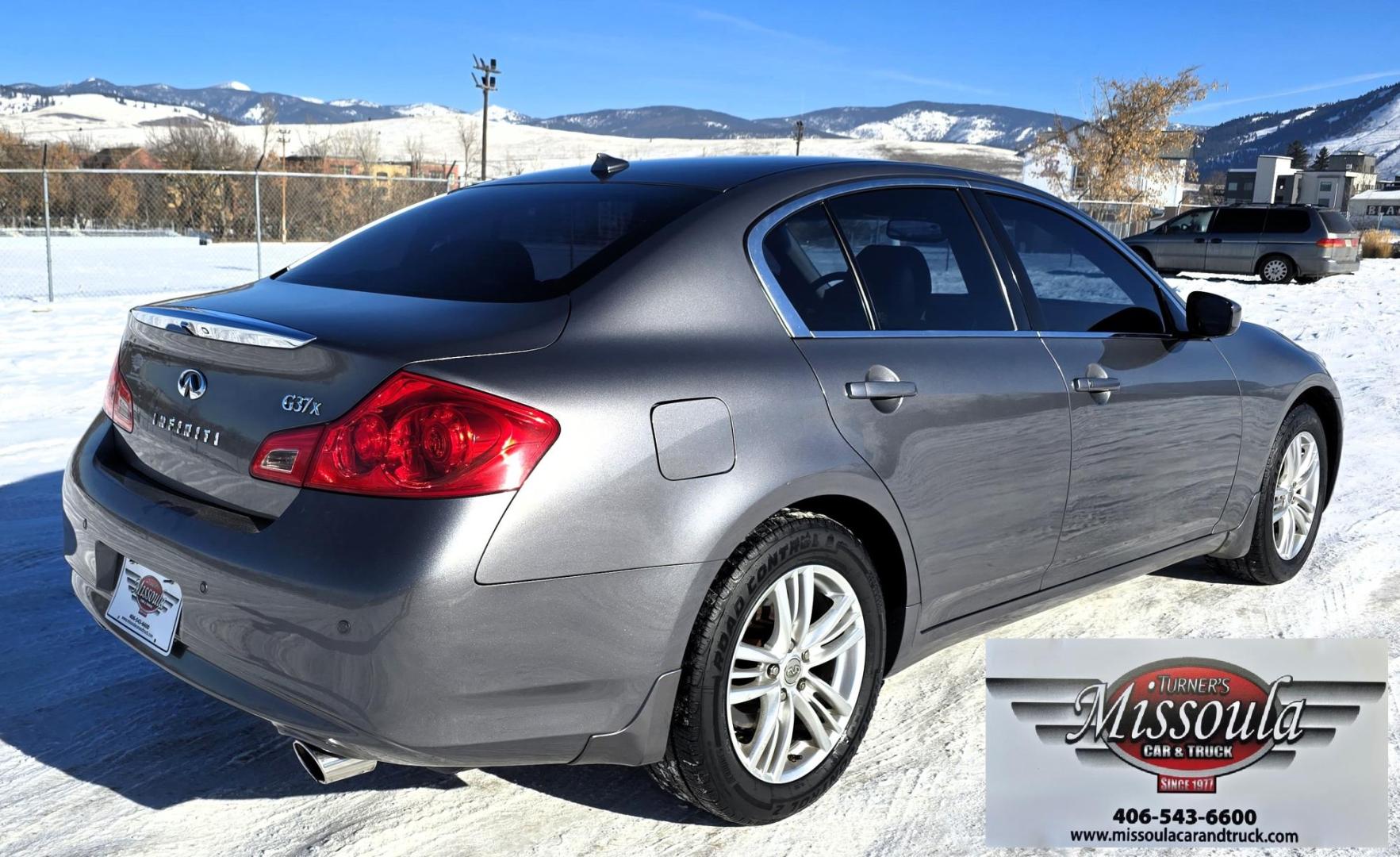 2012 Grey /Black Infiniti G Sedan 37x AWD (JN1CV6AR5CM) with an 3.7L V6 DOHC 24V engine, 5-Speed Automatic transmission, located at 450 N Russell, Missoula, MT, 59801, (406) 543-6600, 46.874496, -114.017433 - Really Nice Luxury Sedan. All Wheel Drive. 3.7L v6 Engine. Automatic Transmission. Power Sunroof. Leather Heated Power Seats. Air. Cruise. Tilt. Bluetooth Audio and Phone. AM FM XM. Backup Camera. New Tires. - Photo#2