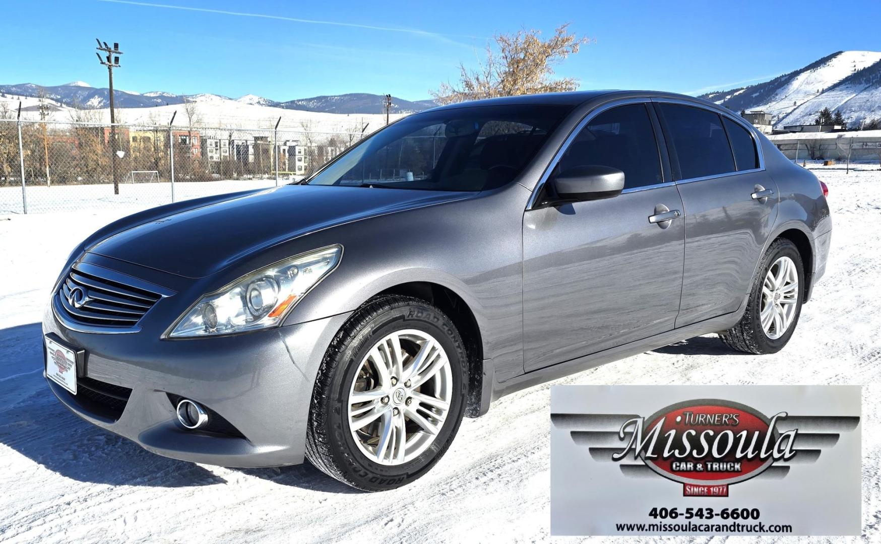 2012 Grey /Black Infiniti G Sedan 37x AWD (JN1CV6AR5CM) with an 3.7L V6 DOHC 24V engine, 5-Speed Automatic transmission, located at 450 N Russell, Missoula, MT, 59801, (406) 543-6600, 46.874496, -114.017433 - Really Nice Luxury Sedan. All Wheel Drive. 3.7L v6 Engine. Automatic Transmission. Power Sunroof. Leather Heated Power Seats. Air. Cruise. Tilt. Bluetooth Audio and Phone. AM FM XM. Backup Camera. New Tires. - Photo#3