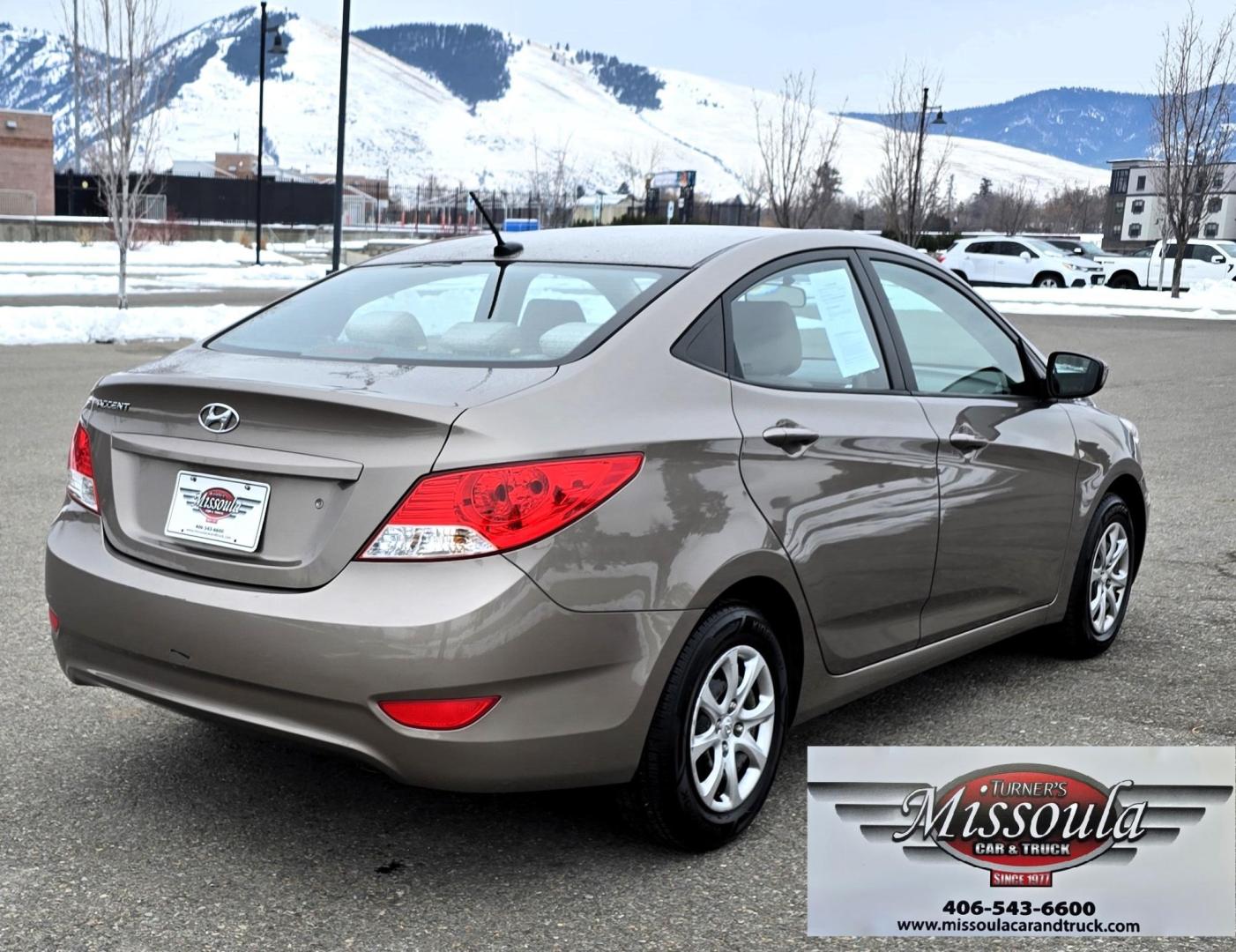 2013 Gold /Tan Hyundai Accent GLS 4-Door (KMHCT4AE2DU) with an 1.6L L4 DOHC 16V engine, Automatic transmission, located at 450 N Russell, Missoula, MT, 59801, (406) 543-6600, 46.874496, -114.017433 - Excellent Fuel economy Car. Runs Great. Only 88K Miles. 1.6L I4 Engine. Front Wheel Drive. Air Conditioning. AM FM XM CD Player. Tilt Steering. Power Windows and Locks. Keyless Entry. - Photo#6