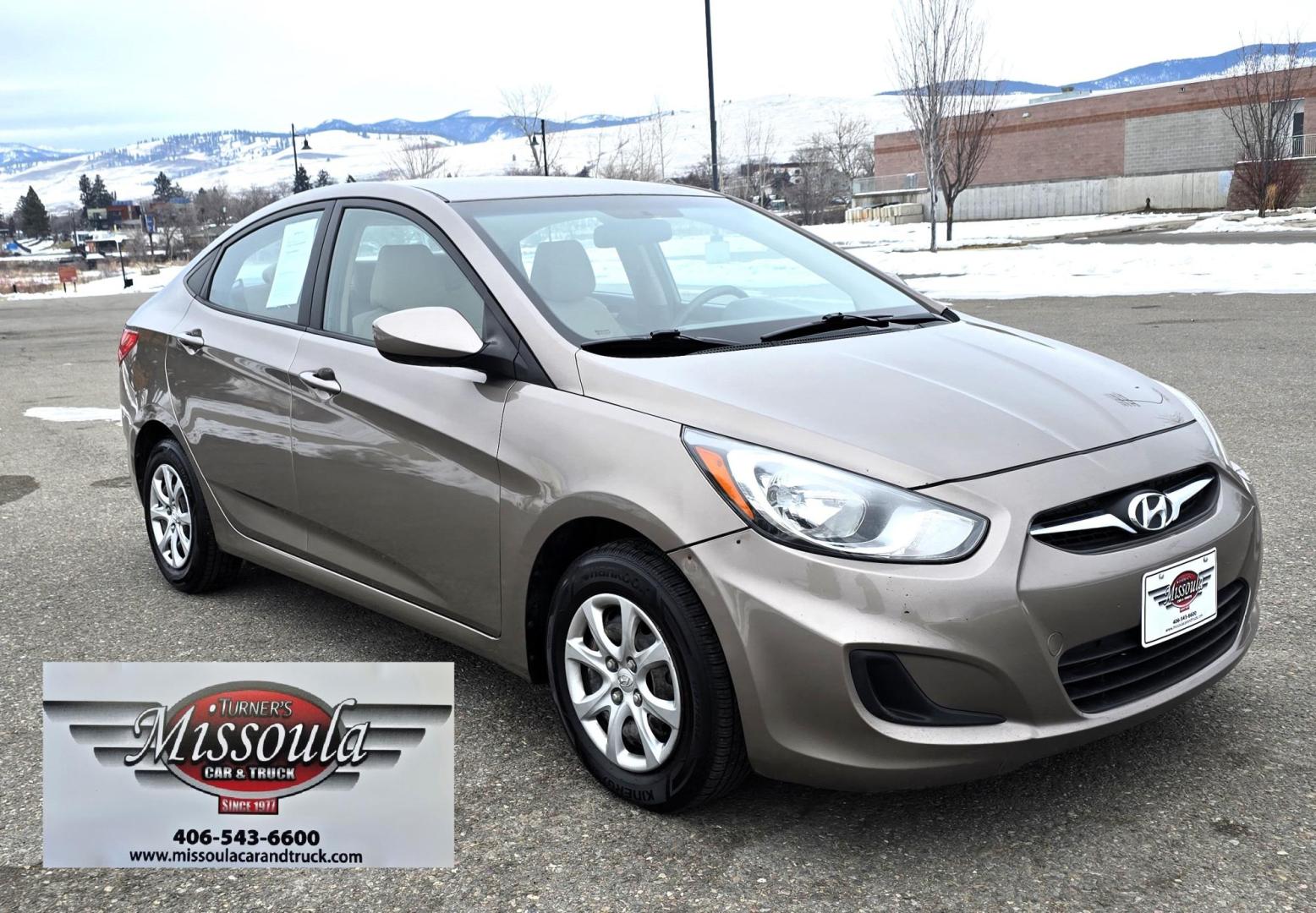 2013 Gold /Tan Hyundai Accent GLS 4-Door (KMHCT4AE2DU) with an 1.6L L4 DOHC 16V engine, Automatic transmission, located at 450 N Russell, Missoula, MT, 59801, (406) 543-6600, 46.874496, -114.017433 - Excellent Fuel economy Car. Runs Great. Only 88K Miles. 1.6L I4 Engine. Front Wheel Drive. Air Conditioning. AM FM XM CD Player. Tilt Steering. Power Windows and Locks. Keyless Entry. - Photo#7