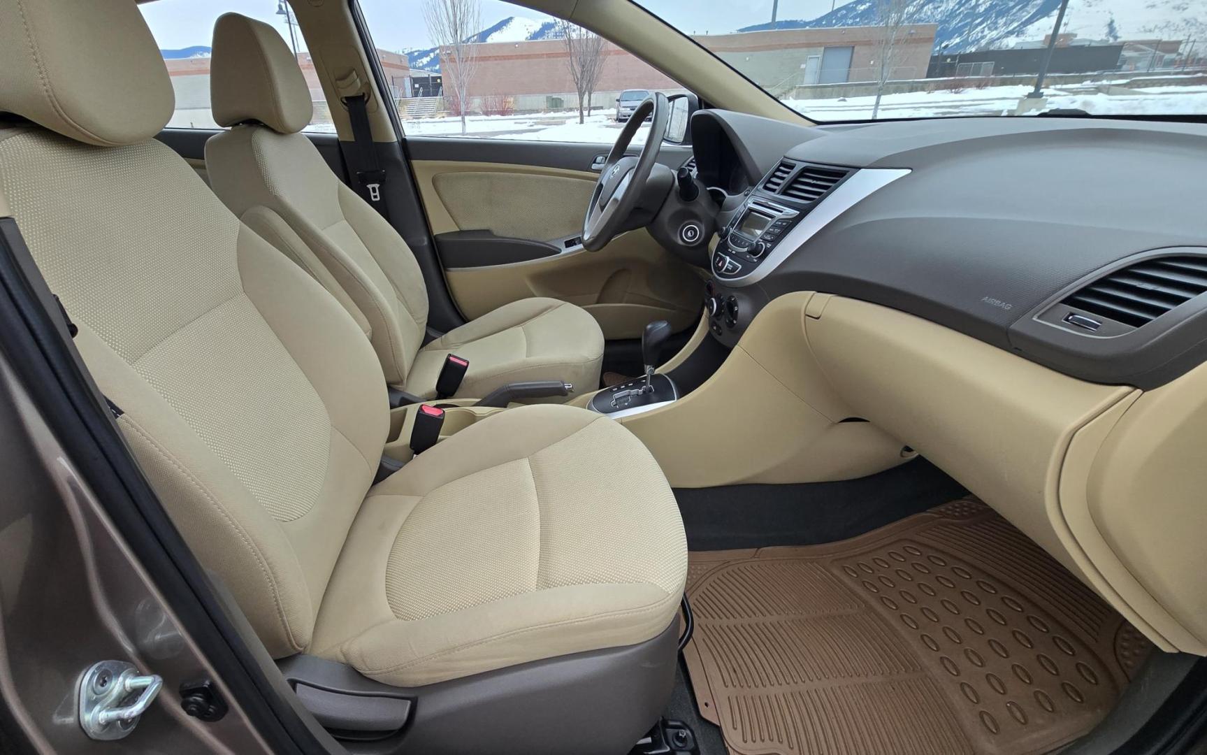 2013 Gold /Tan Hyundai Accent GLS 4-Door (KMHCT4AE2DU) with an 1.6L L4 DOHC 16V engine, Automatic transmission, located at 450 N Russell, Missoula, MT, 59801, (406) 543-6600, 46.874496, -114.017433 - Excellent Fuel economy Car. Runs Great. Only 88K Miles. 1.6L I4 Engine. Front Wheel Drive. Air Conditioning. AM FM XM CD Player. Tilt Steering. Power Windows and Locks. Keyless Entry. - Photo#9