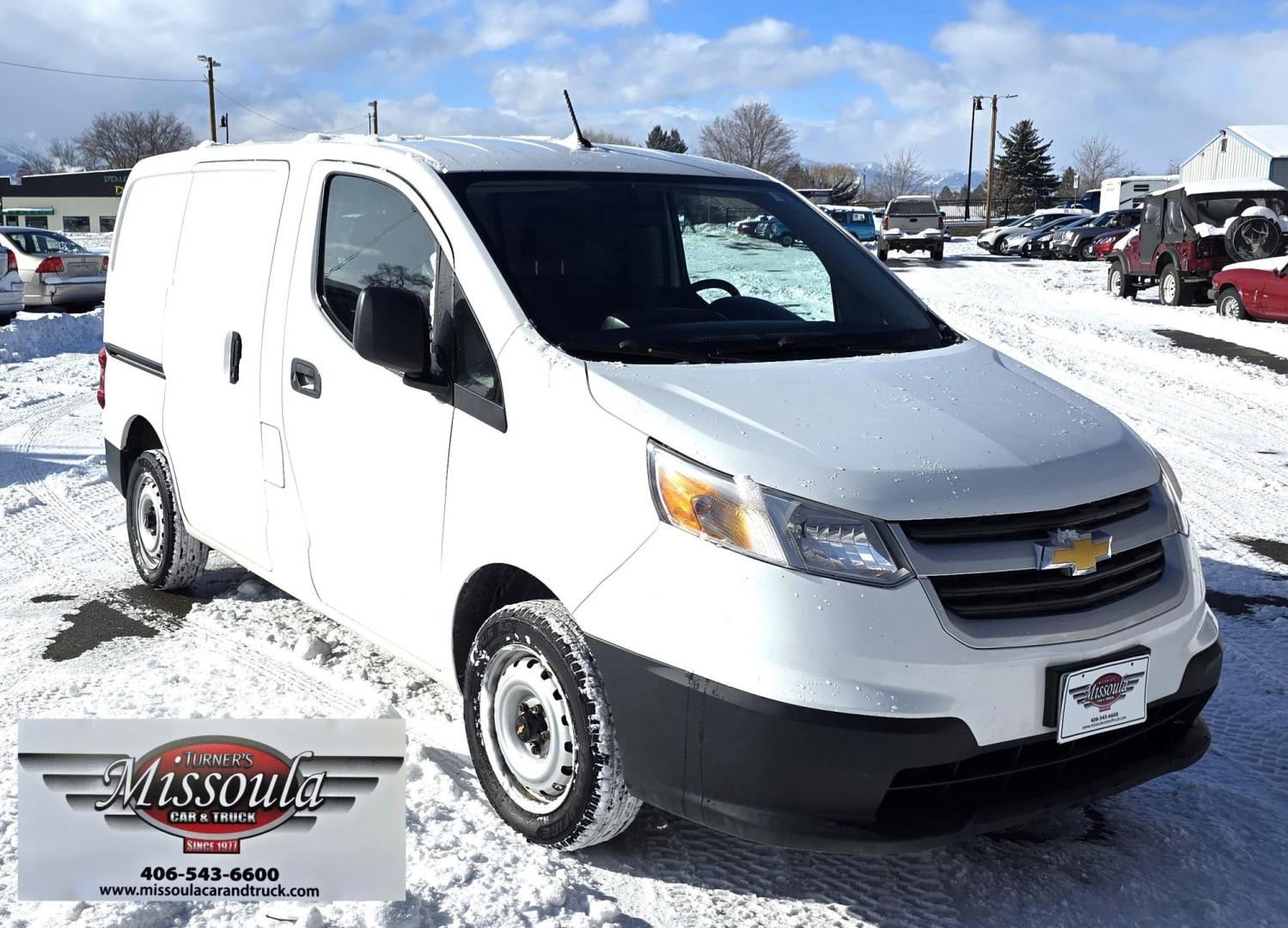 2017 White /Black Chevrolet City Express LS (3N63M0YN6HK) with an 2.0L L4 DOHC 16V engine, CVT transmission, located at 450 N Russell, Missoula, MT, 59801, (406) 543-6600, 46.874496, -114.017433 - Clean One Owner Express Van with only 83K Miles. 2.0L H4 Engine. Automatic Transmission. Air. Cruise. Tilt. AM FM Cd Player. Excellent Condition. Has some very light ghost prints front the previous owner's business decals. Would be great for a delivery service or a small contractor. - Photo#1