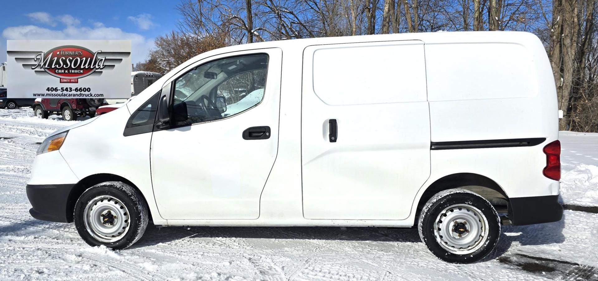 2017 White /Black Chevrolet City Express LS (3N63M0YN6HK) with an 2.0L L4 DOHC 16V engine, CVT transmission, located at 450 N Russell, Missoula, MT, 59801, (406) 543-6600, 46.874496, -114.017433 - Clean One Owner Express Van with only 83K Miles. 2.0L H4 Engine. Automatic Transmission. Air. Cruise. Tilt. AM FM Cd Player. Excellent Condition. Has some very light ghost prints front the previous owner's business decals. Would be great for a delivery service or a small contractor. - Photo#0