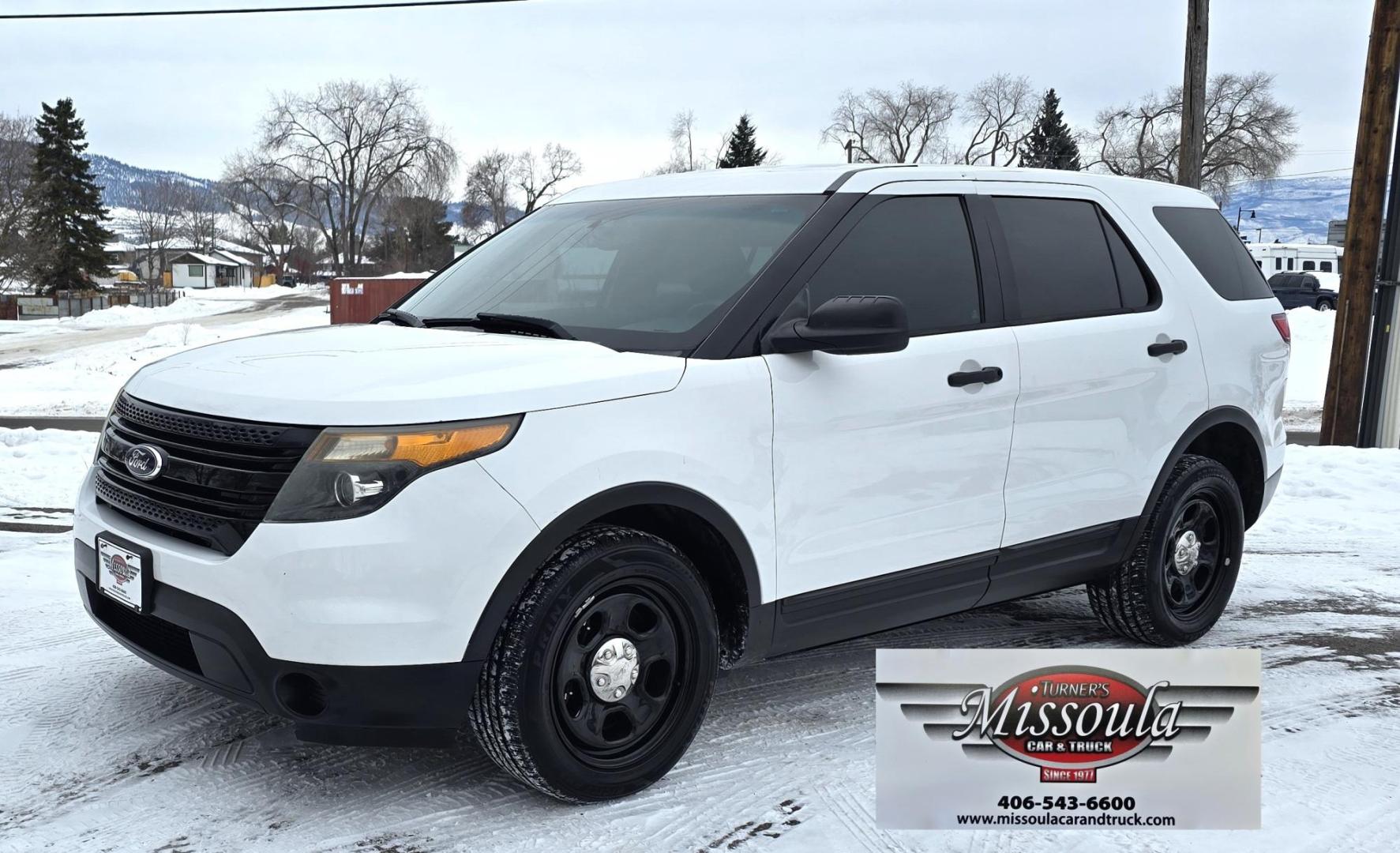 2013 White /Black Ford Explorer Police 4WD (1FM5K8AR5DG) with an 3.7L V6 DOHC 24V engine, 6-Speed Automatic transmission, located at 450 N Russell, Missoula, MT, 59801, (406) 543-6600, 46.874496, -114.017433 - Only 78K Miles! AWD. Police Interceptor. 3.7L V6 Engine. Air. Cruise. Tilt. Power Windows and Locks. AM FM CD Bluetooth. Backup Camera. - Photo#0